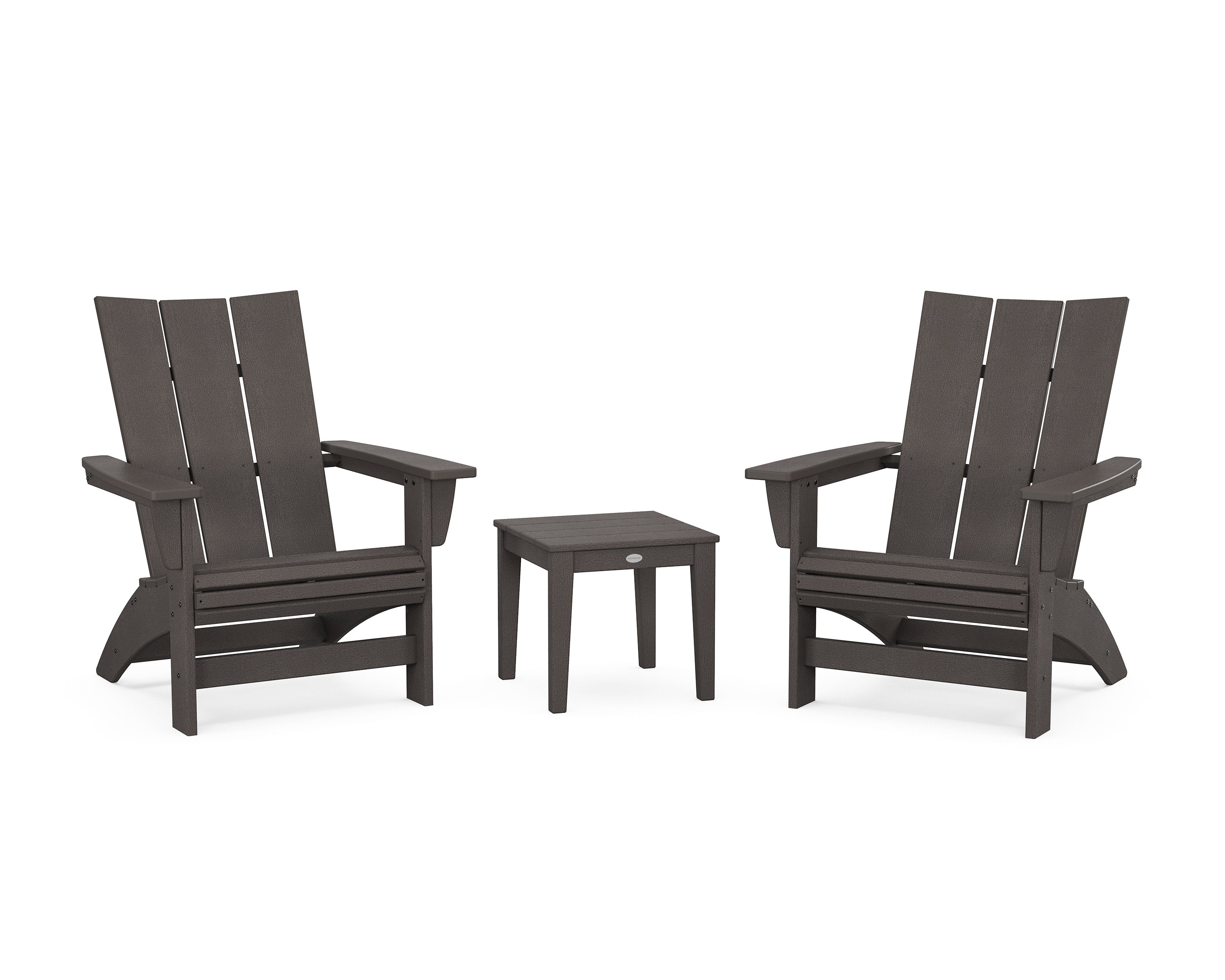 3-Piece Modern Grand Adirondack Set in Vintage Coffee