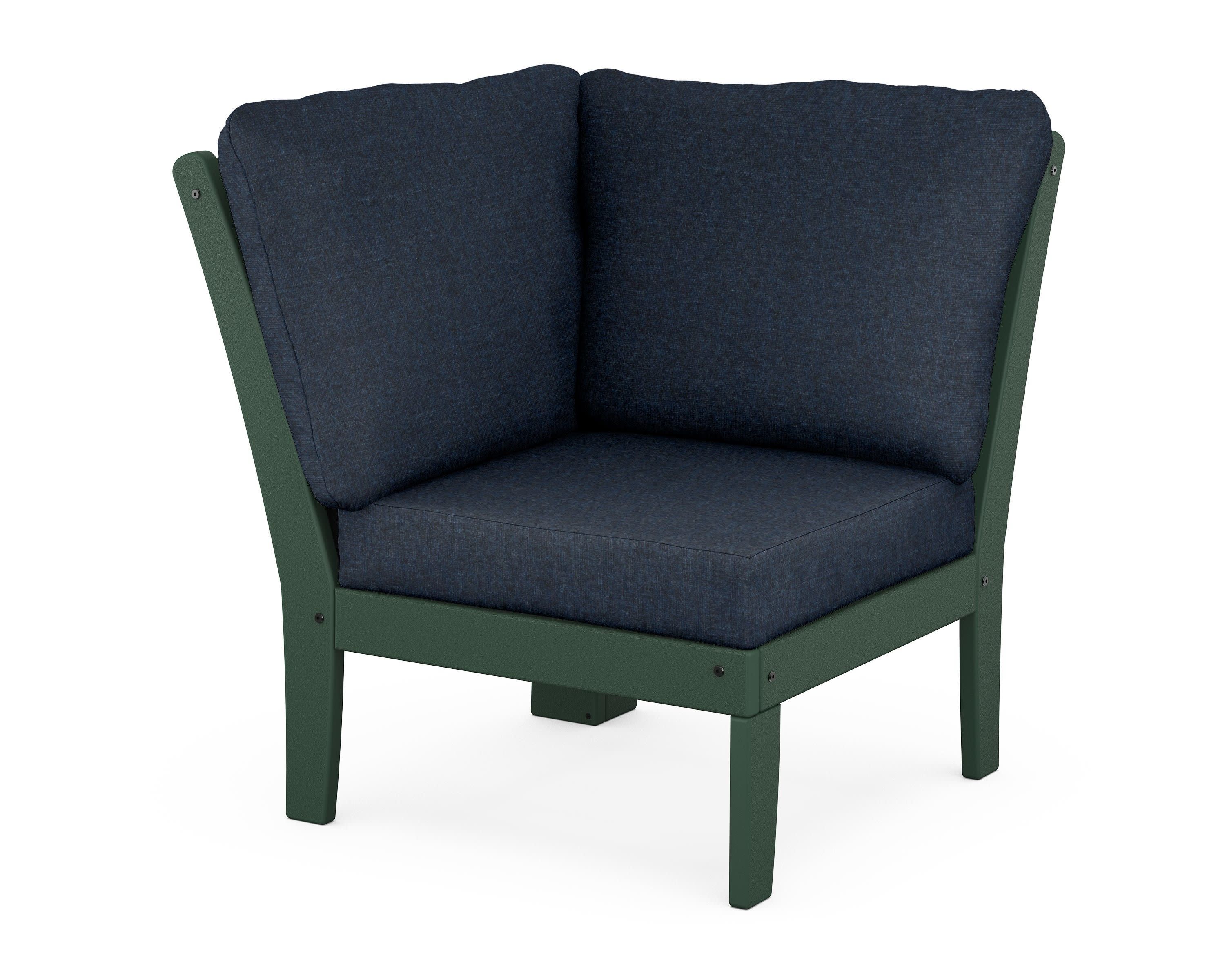 Braxton Modular Corner Chair in Green / Marine Indigo