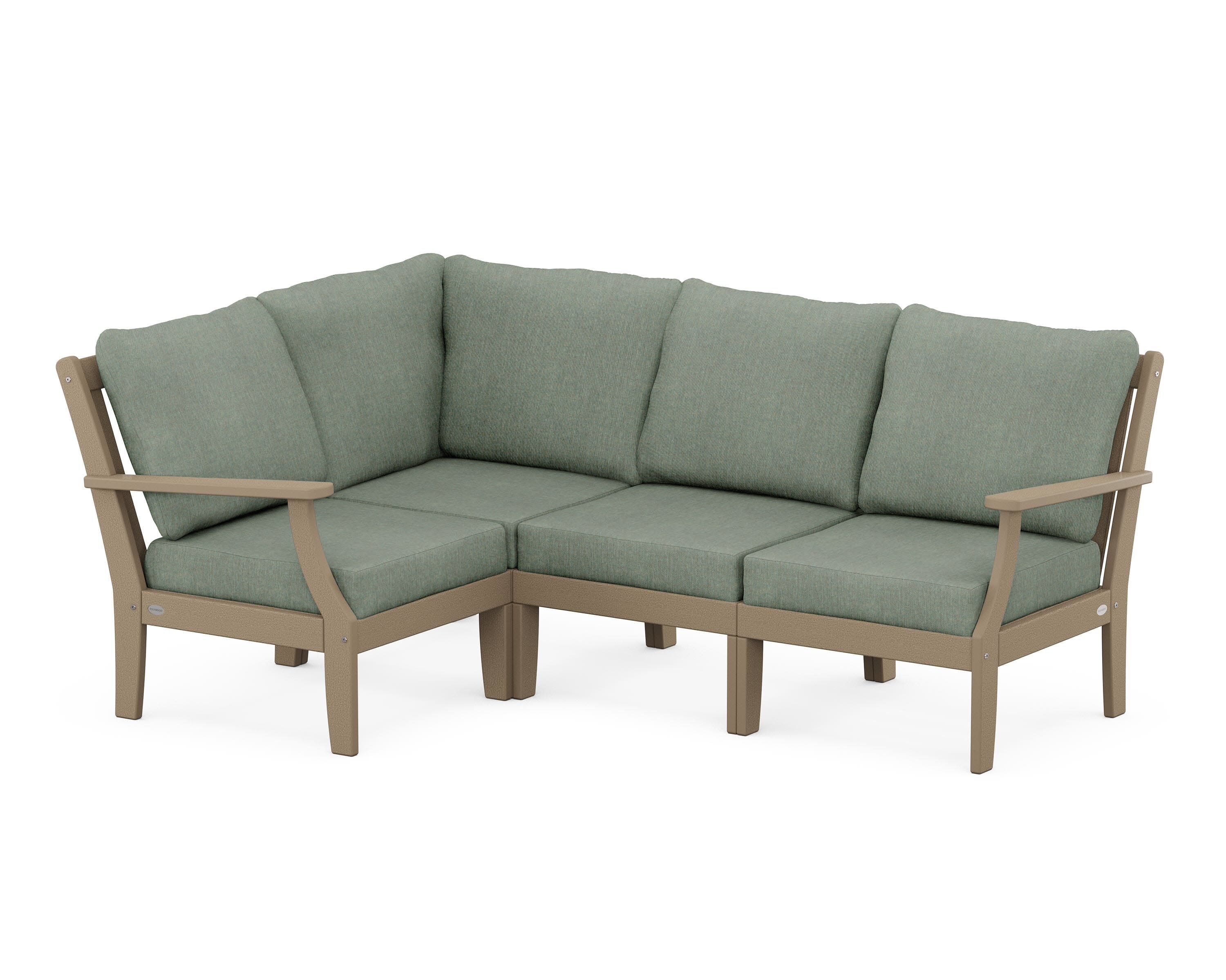 Braxton Modular 4-Piece Deep Seating Set in Vintage Sahara / Cast Sage