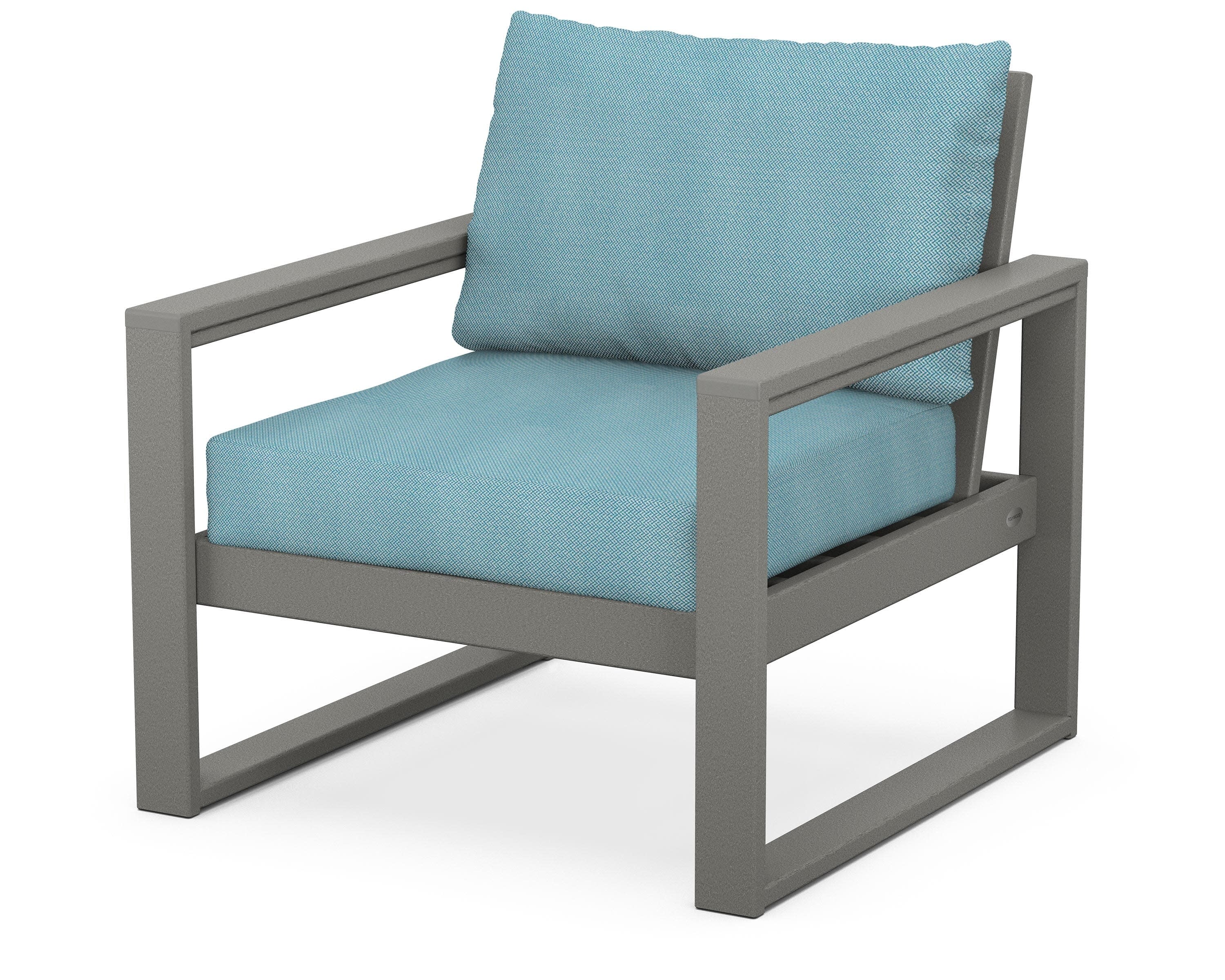 EDGE Club Chair in Slate Grey / Lattice Sky Blue