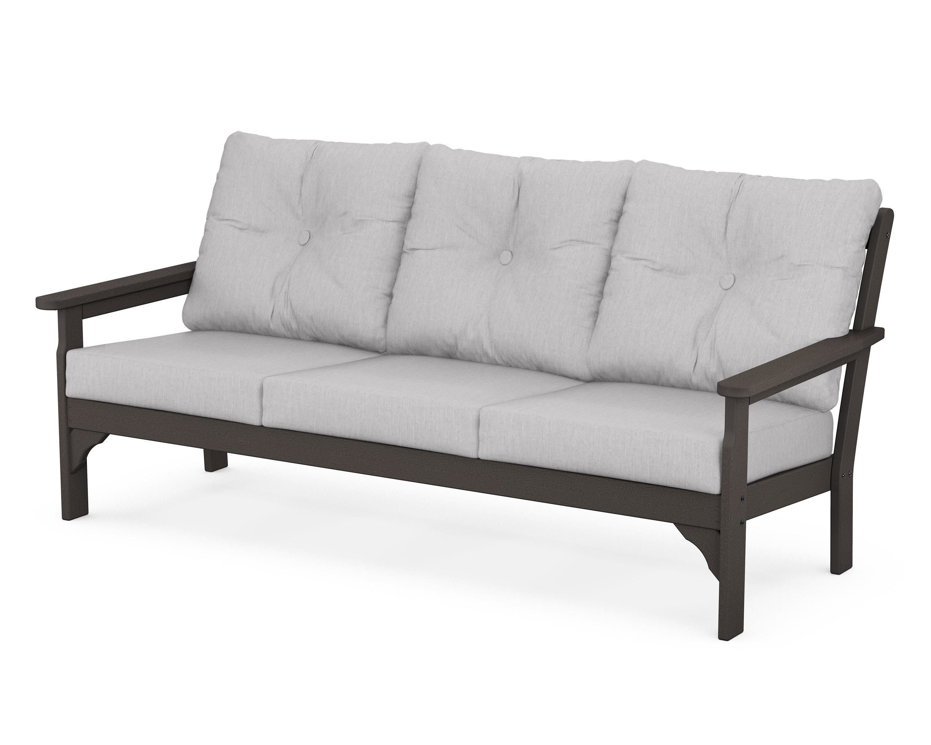 Vineyard Deep Seating Sofa in Vintage Coffee / Granite