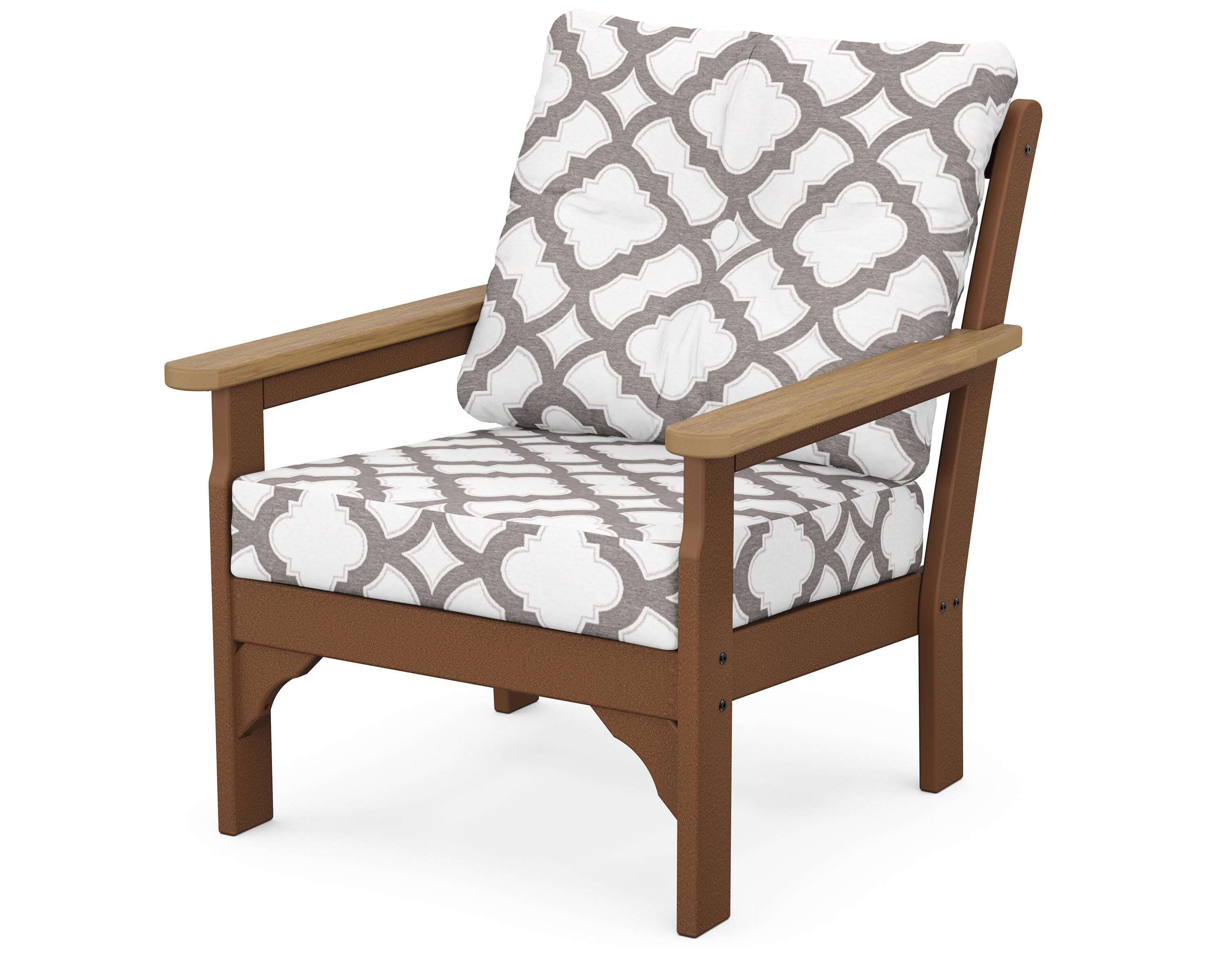 Vineyard Deep Seating Chair in Teak / Natural / Trellis Grey Mist