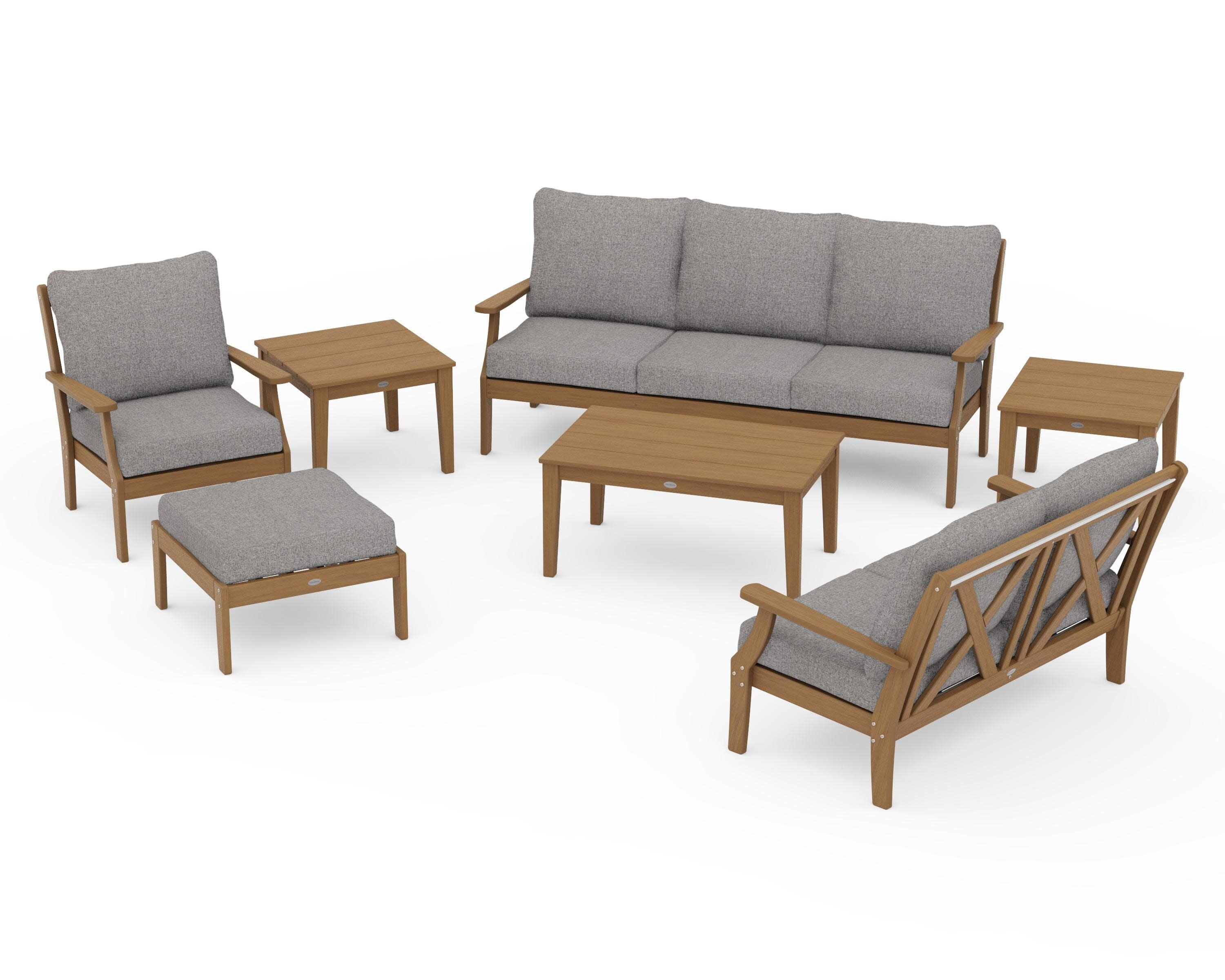 Braxton 7-Piece Deep Seating Set in Natural / Grey Mist
