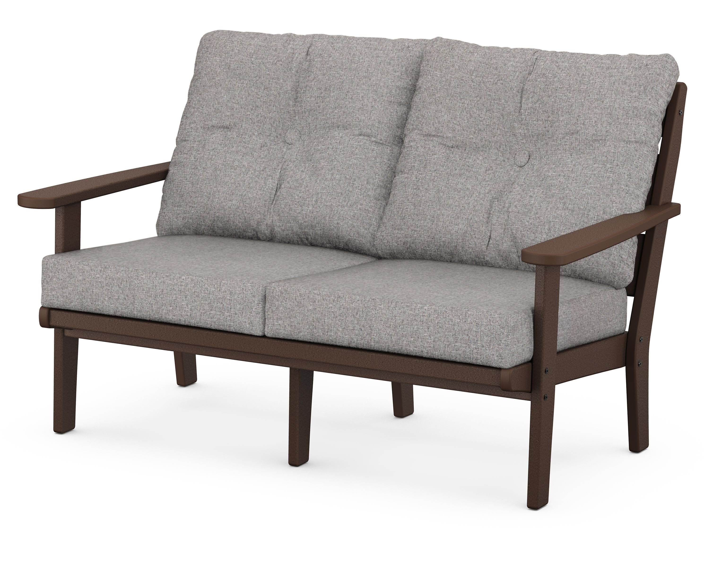 Lakeside Deep Seating Loveseat in Mahogany / Grey Mist