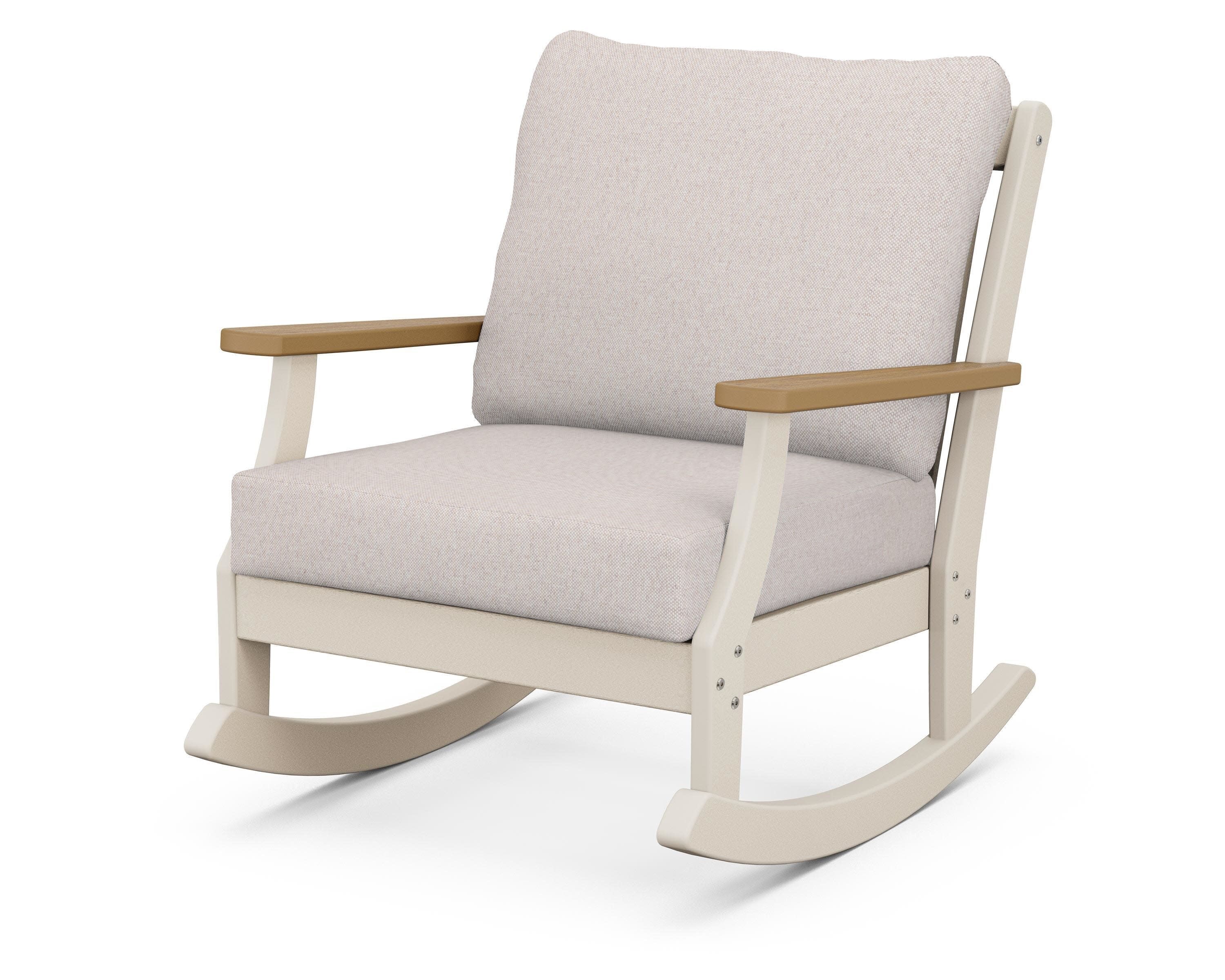 Braxton Deep Seating Rocking Chair in Sand / Natural / Dune Burlap