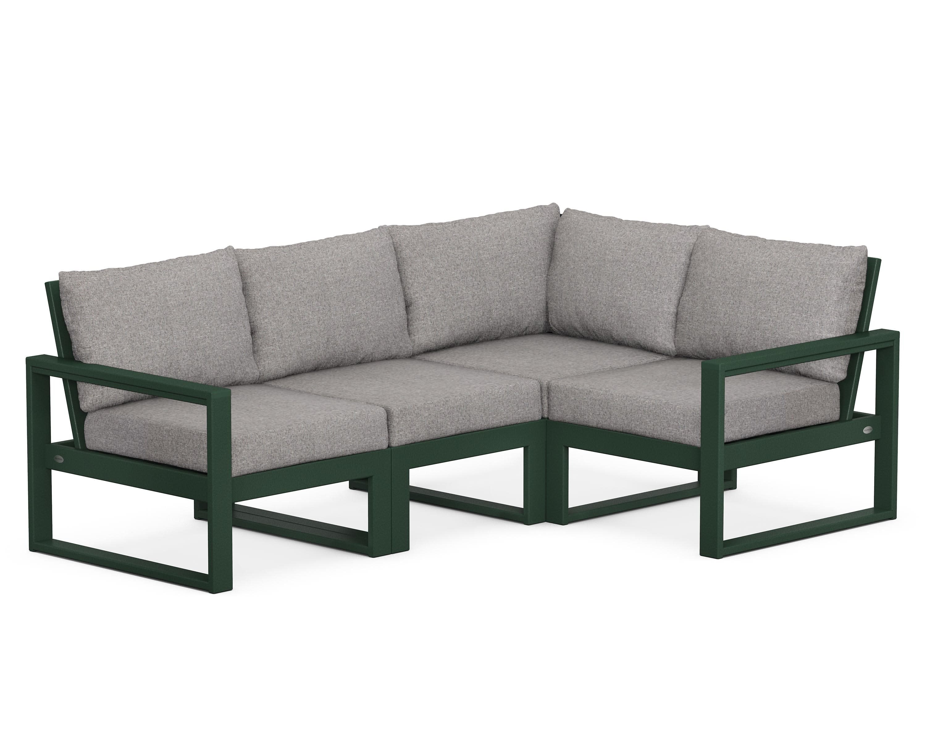 EDGE 4-Piece Modular Deep Seating Set in Green / Grey Mist
