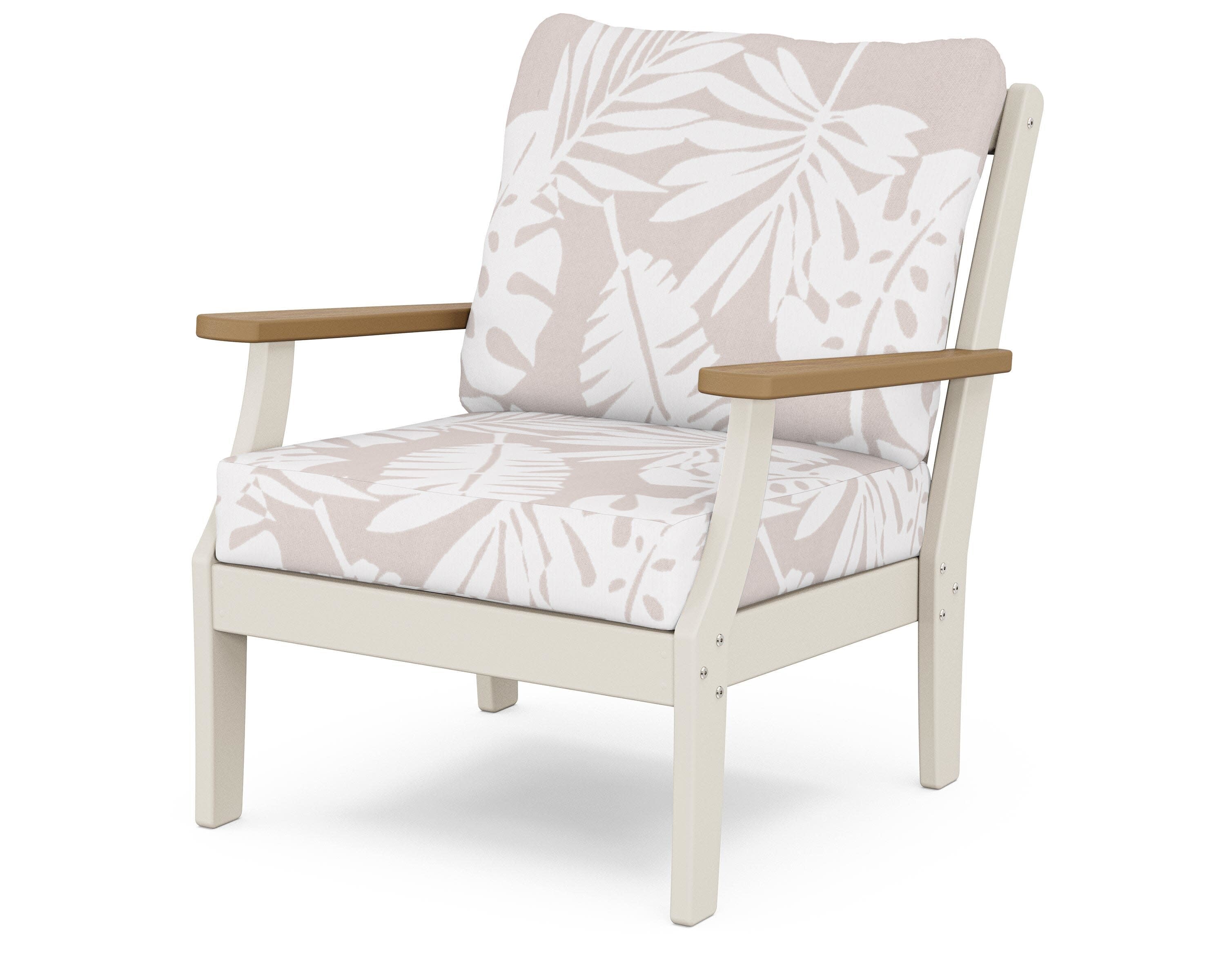 Braxton Deep Seating Chair in Sand / Natural / Leaf Dune Burlap
