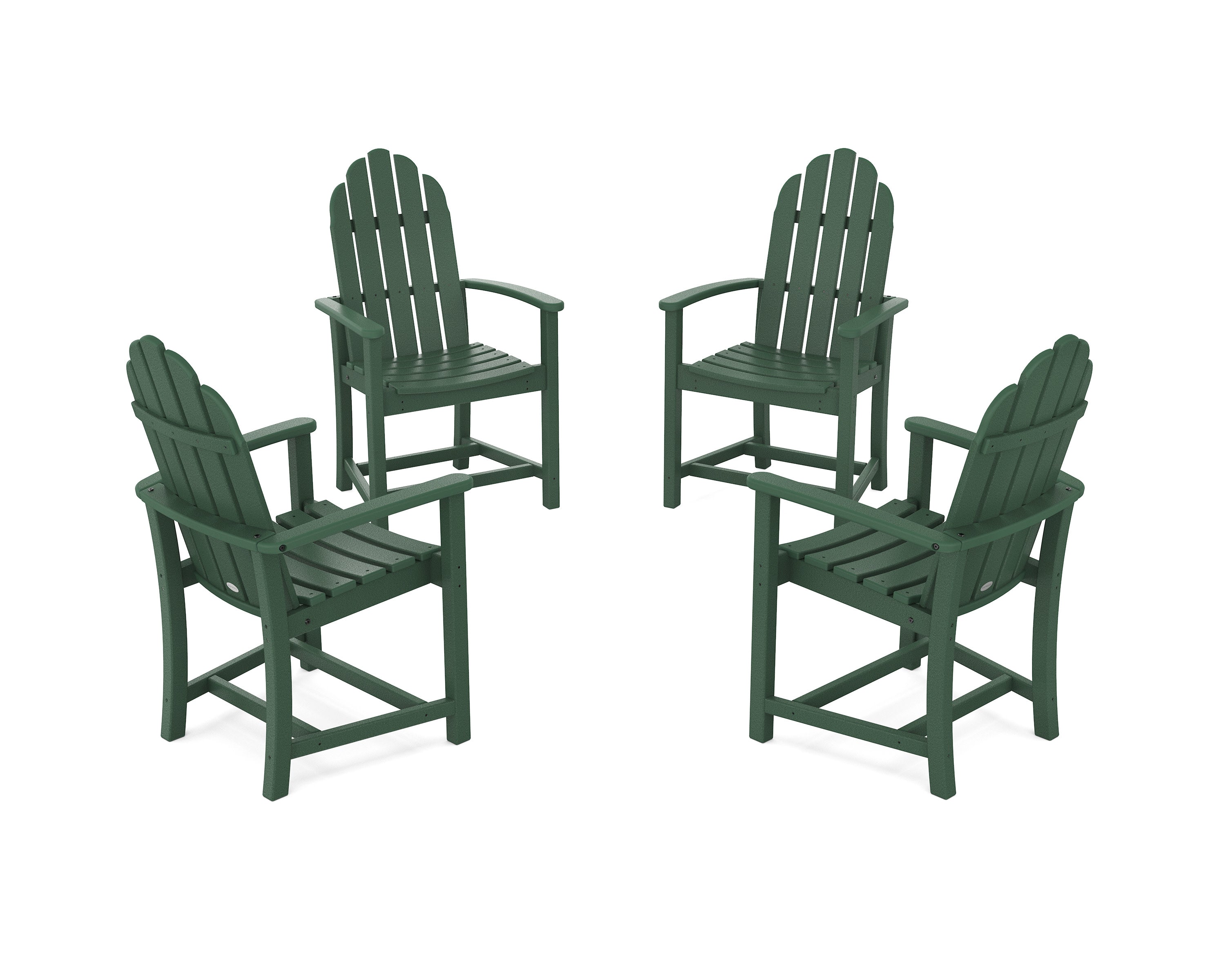 Classic 4-Piece Upright Adirondack Conversation Set in Green