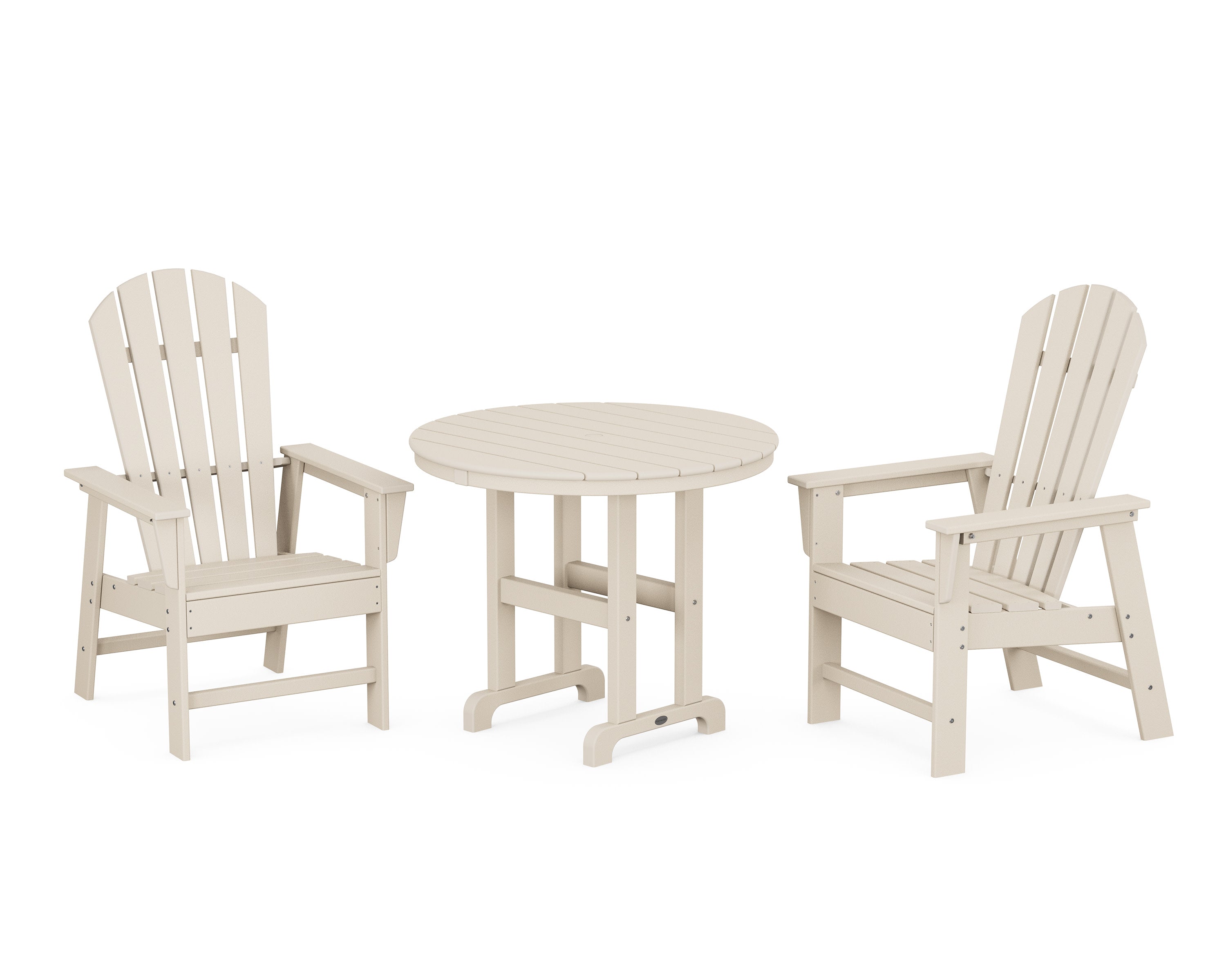 South Beach 3-Piece Round Farmhouse Dining Set in Sand