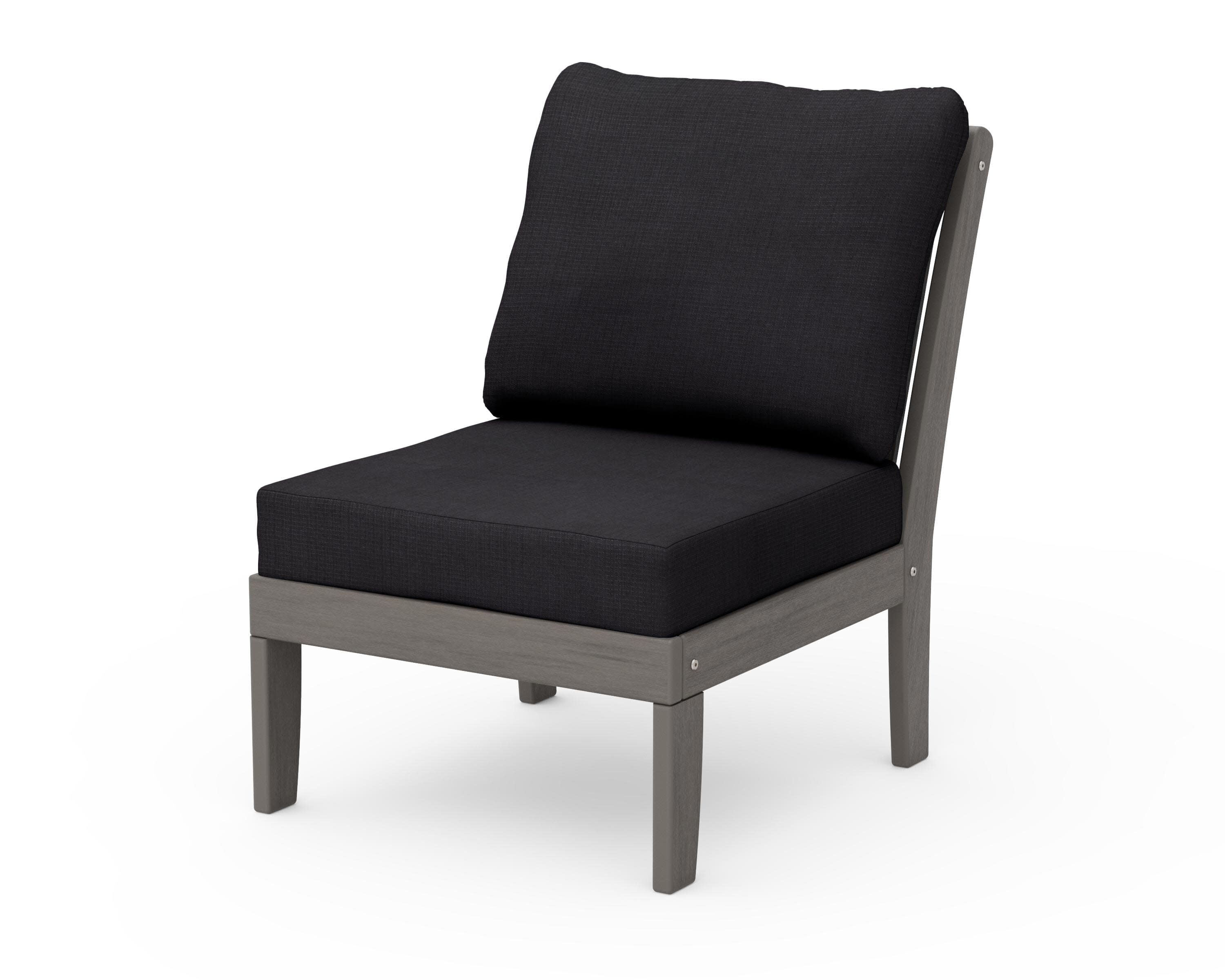 Braxton Modular Armless Chair in Driftwood / Midnight Linen