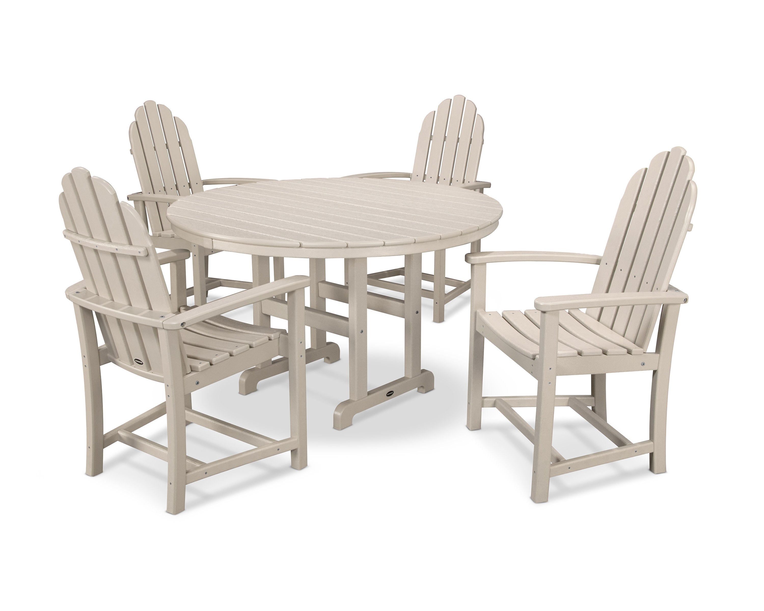 Classic Adirondack 5-Piece Round Farmhouse Dining Set in Sand
