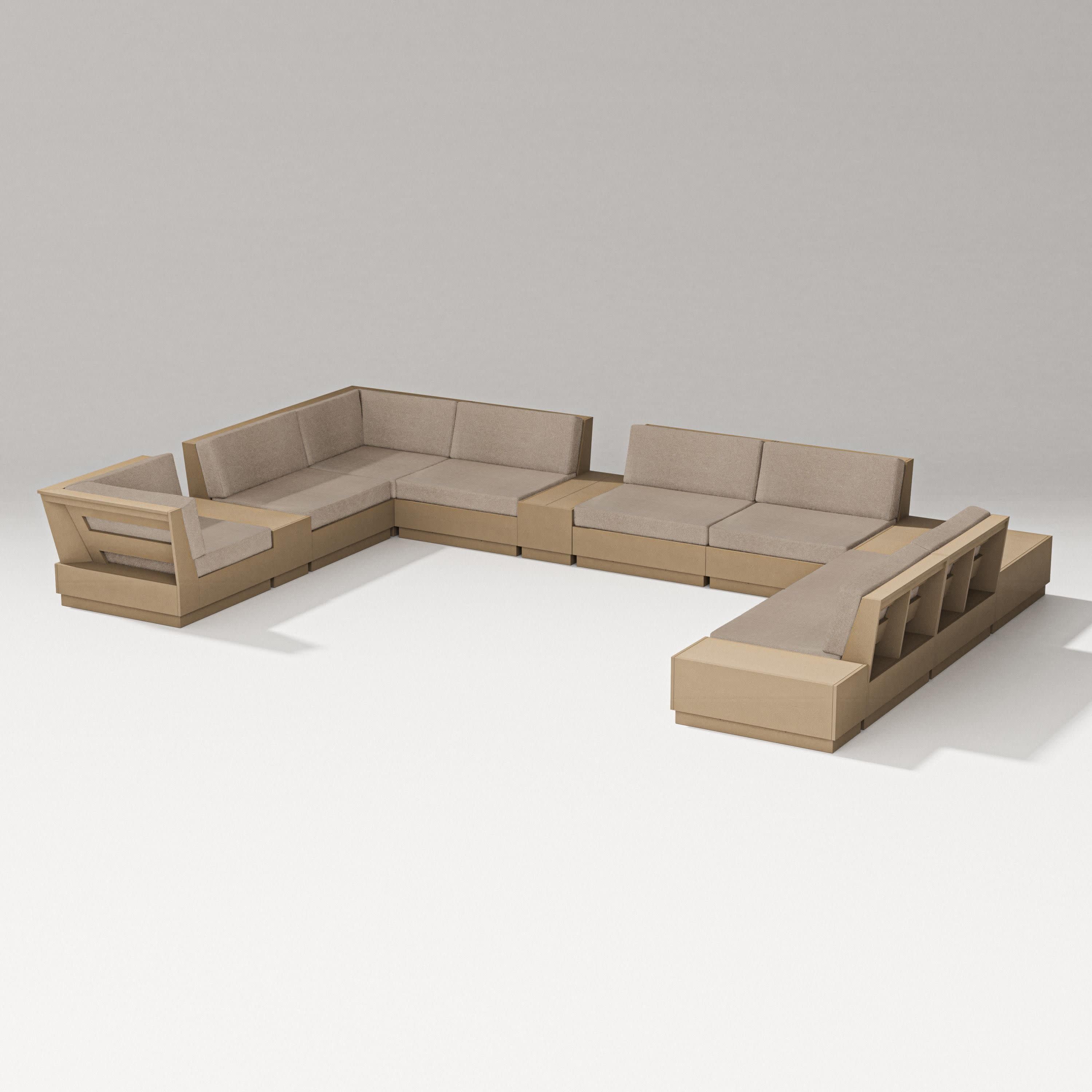 Elevate 12-Piece Conversation Sectional Set in Vintage Sahara / Spiced Burlap