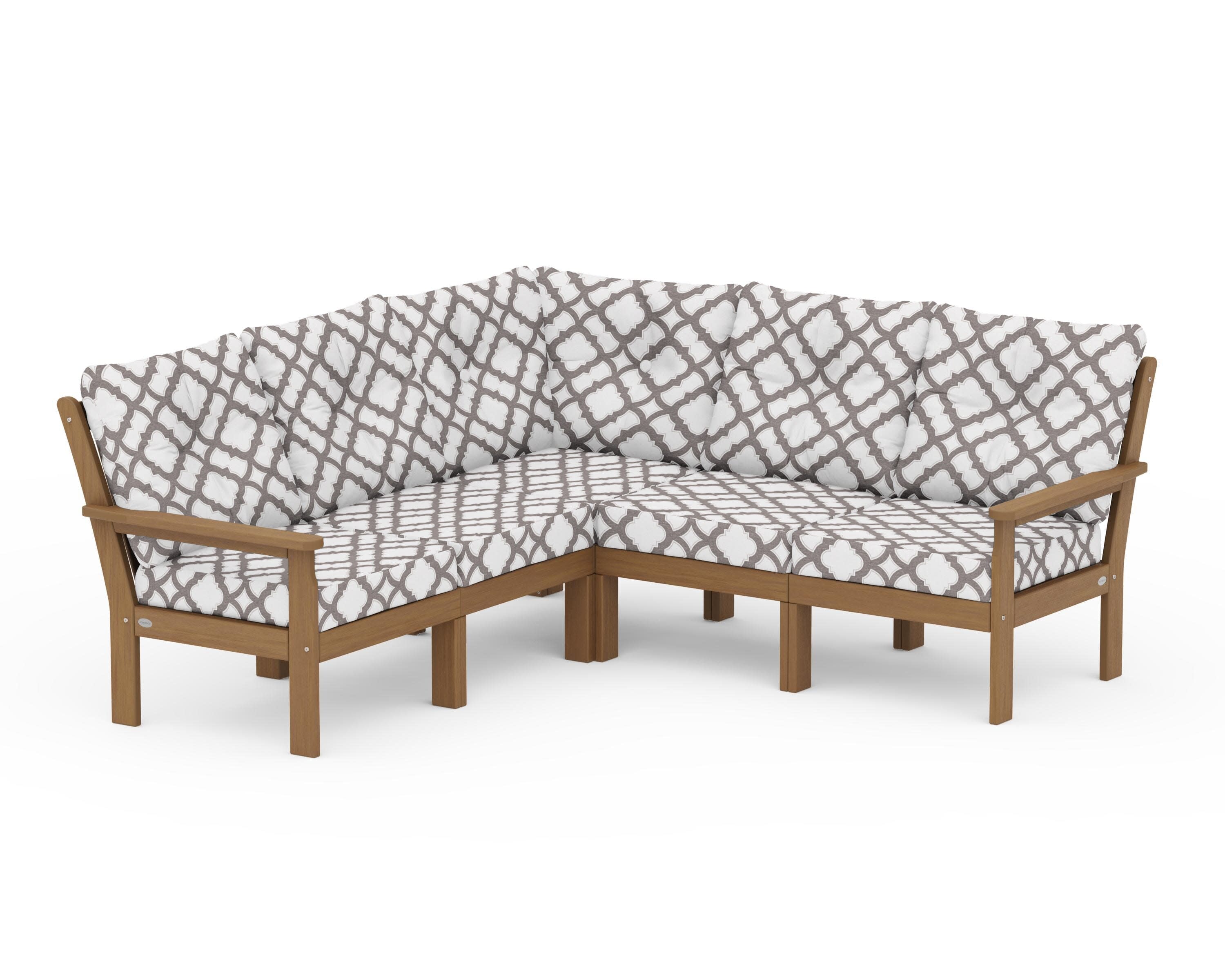 Vineyard 5-Piece Sectional in Natural / Trellis Grey Mist