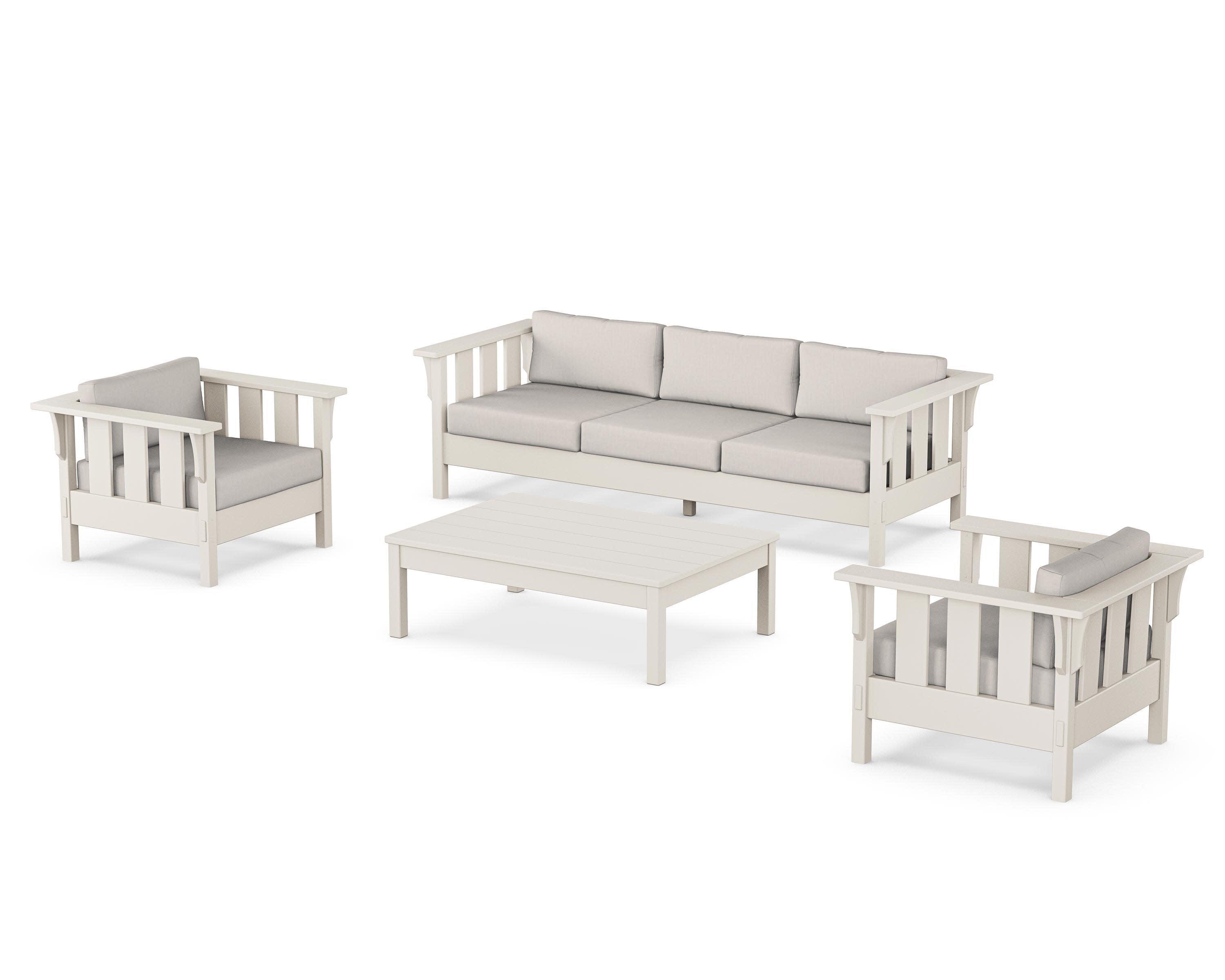Acadia 4-Piece Deep Seating Set with Sofa in Sand / Cast Ash