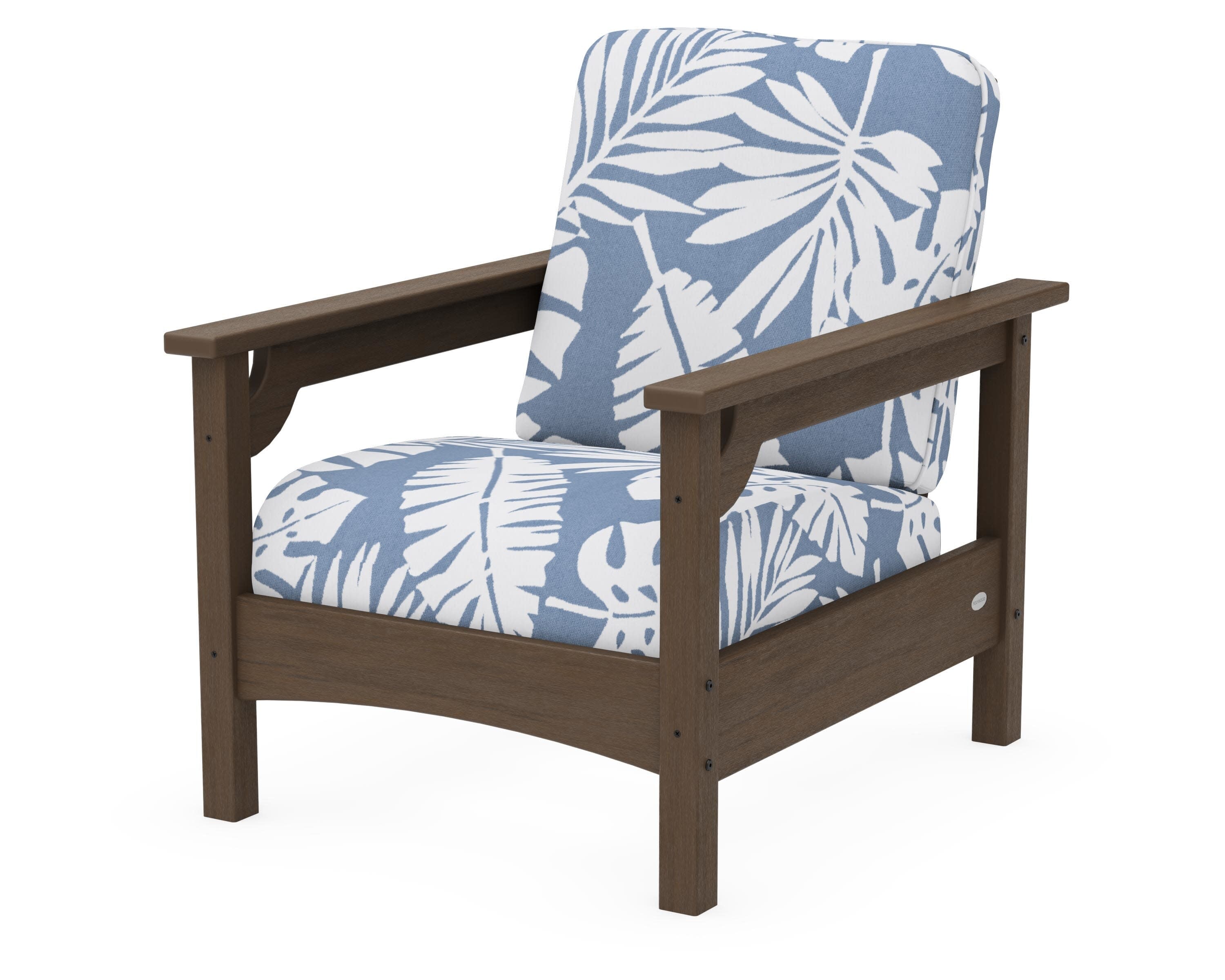Club Chair in Kona / Leaf Sky Blue