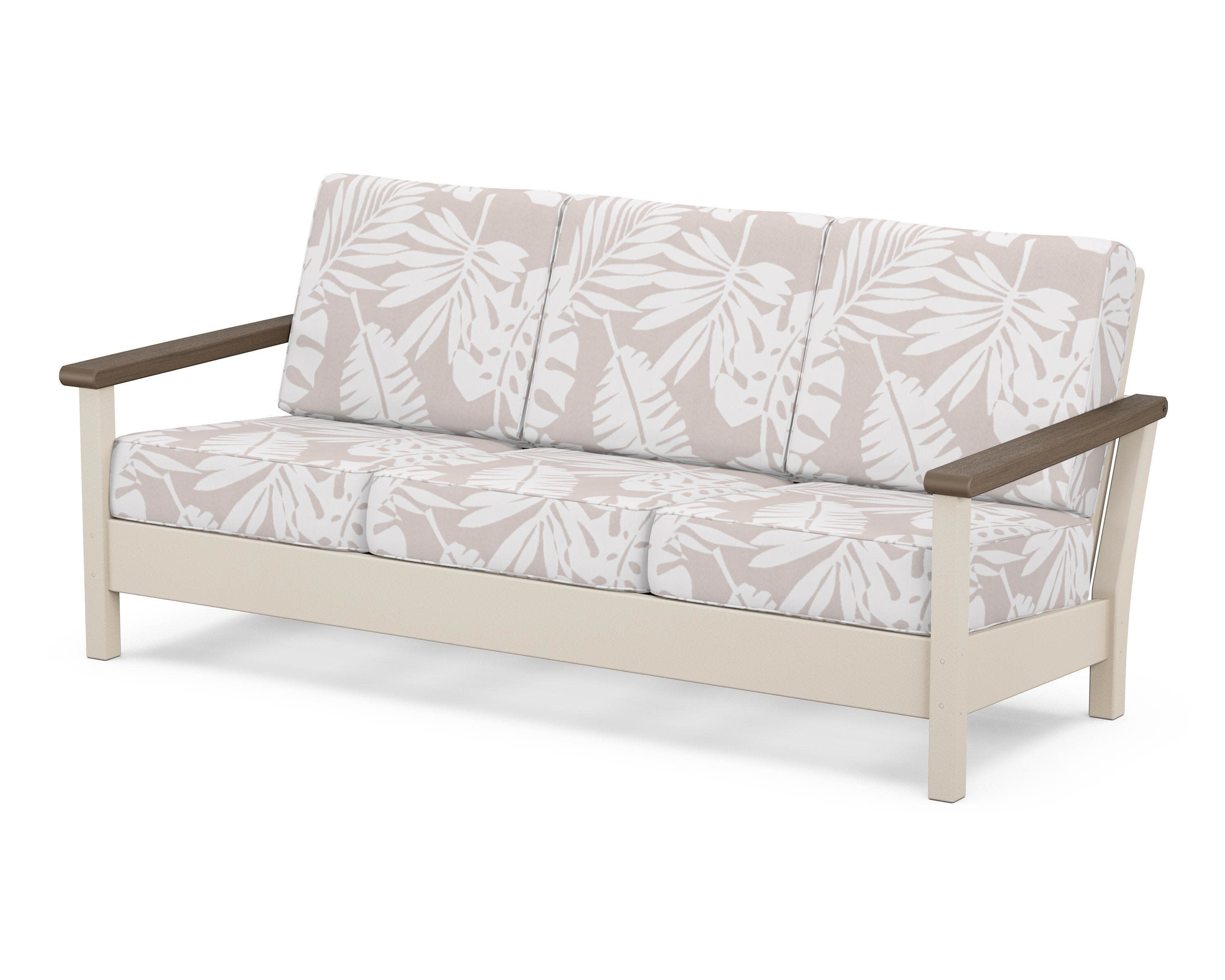 Harbour Deep Seating Sofa in Sand / Kona / Leaf Dune Burlap