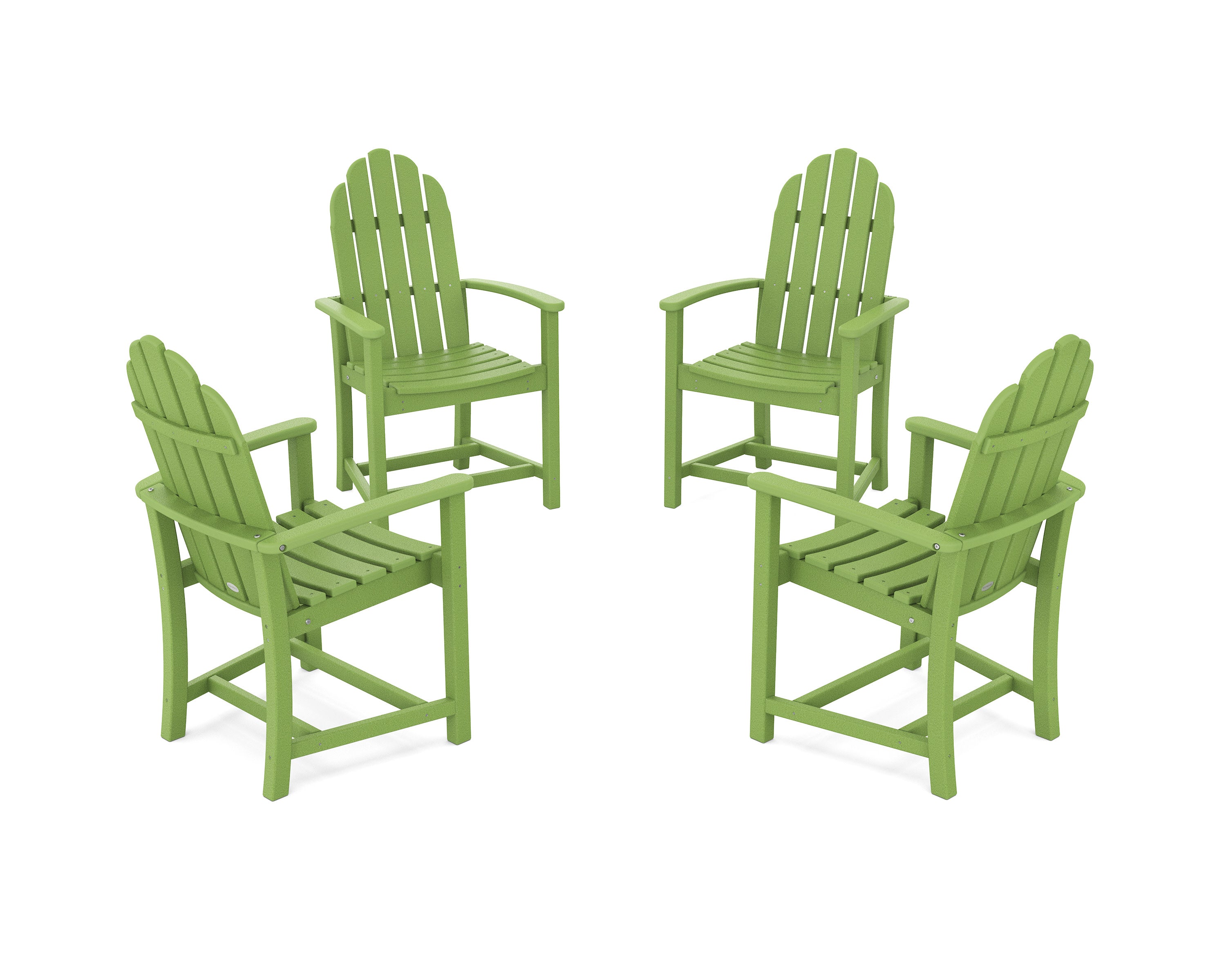 Classic 4-Piece Upright Adirondack Conversation Set in Lime