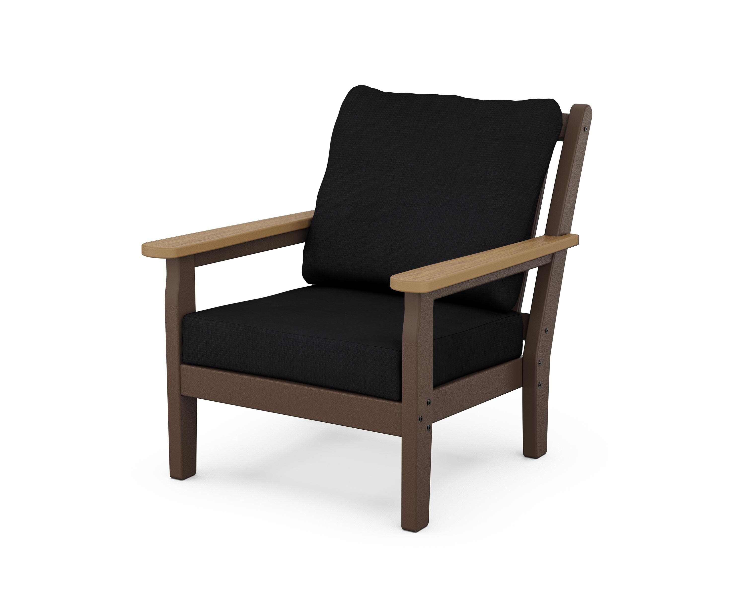 Chippendale Deep Seating Chair in Mahogany / Natural / Midnight Linen