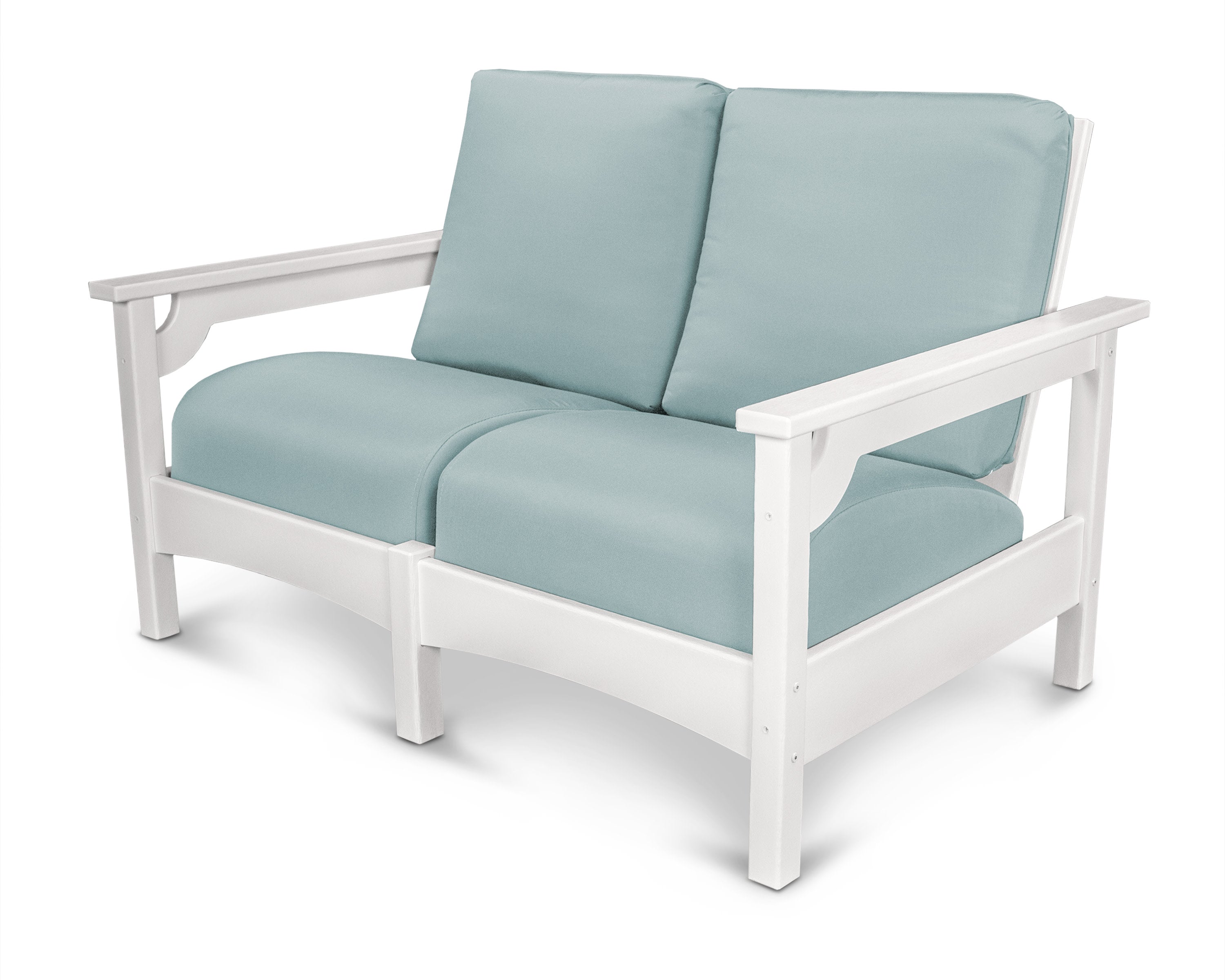 Club Loveseat in White / Spa