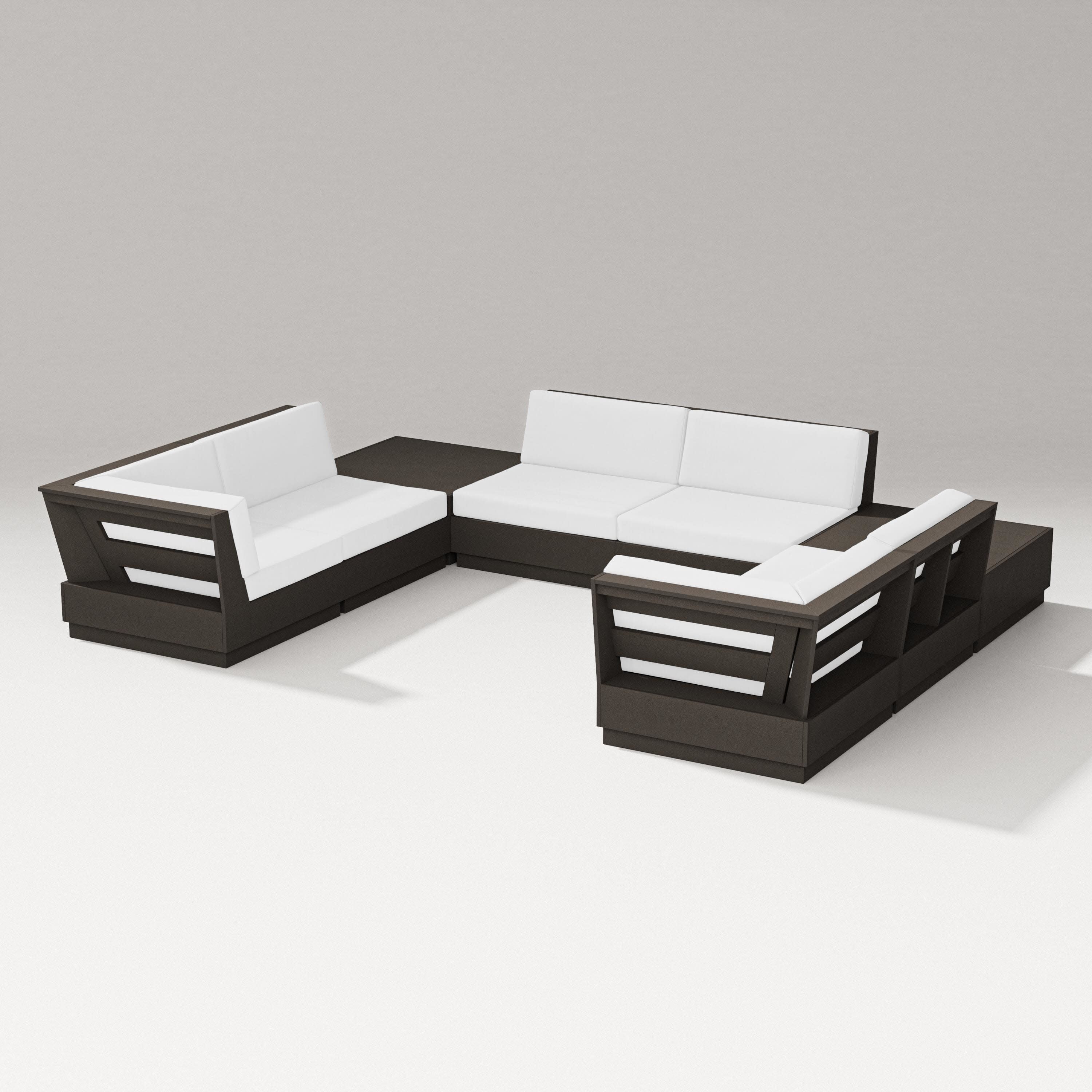 Elevate 8-Piece U-Shaped Sectional in Vintage Coffee / Natural