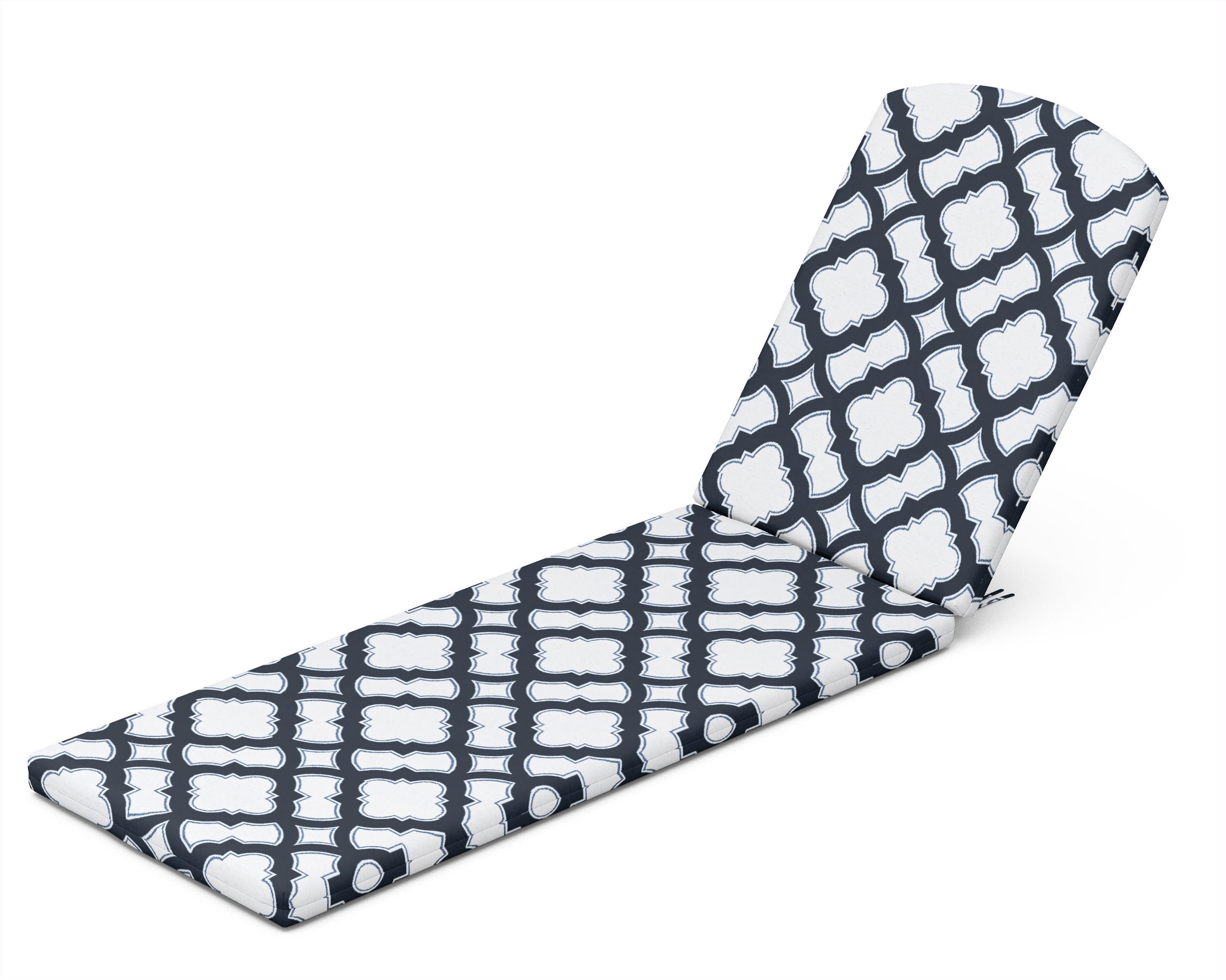 Chaise Cushion in Trellis Marine Indigo