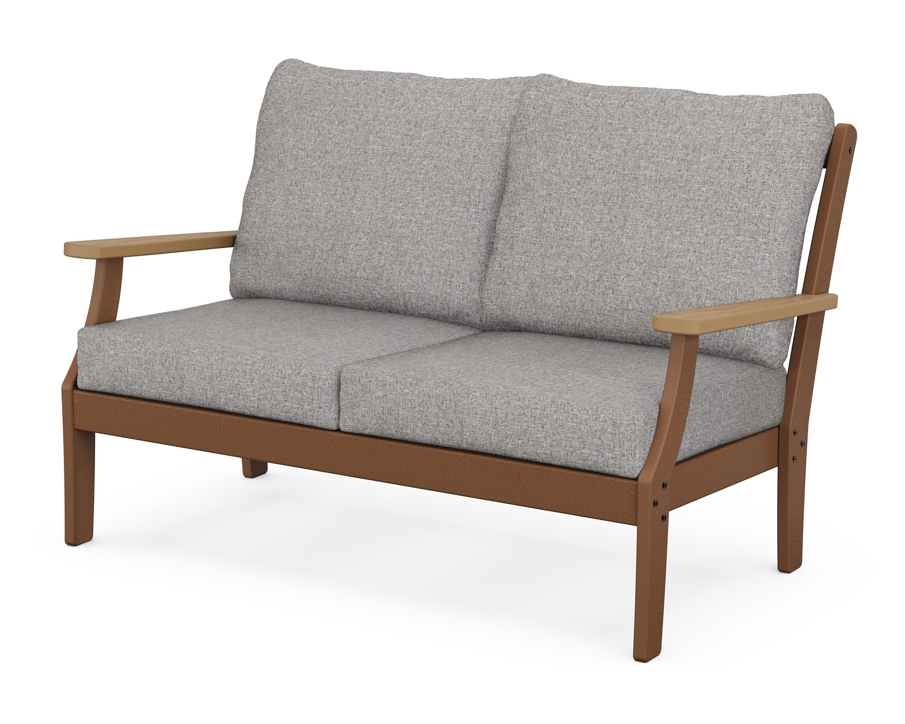 Braxton Deep Seating Loveseat in Teak / Natural / Grey Mist