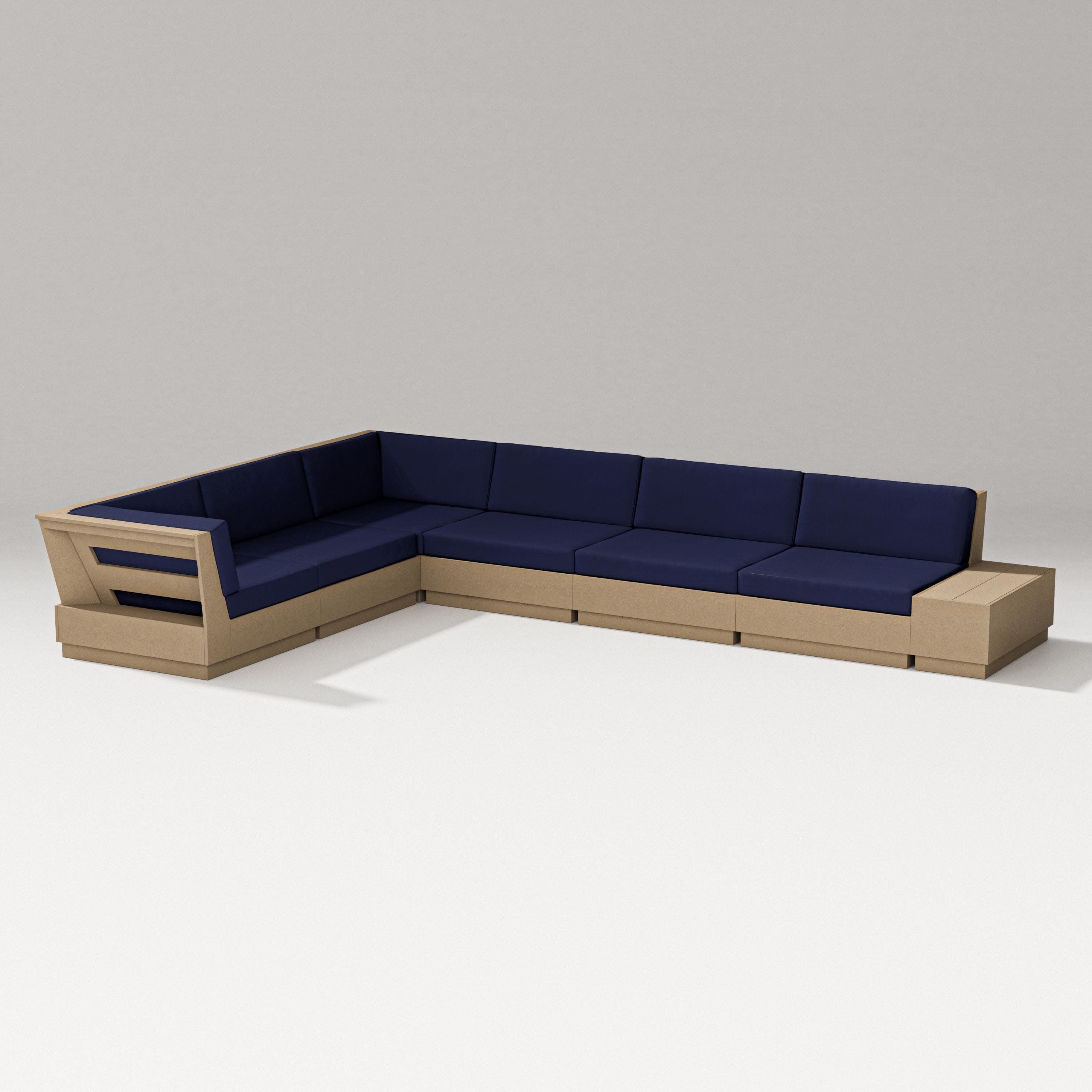 Elevate 7-Piece Corner Sectional in Vintage Sahara / Navy
