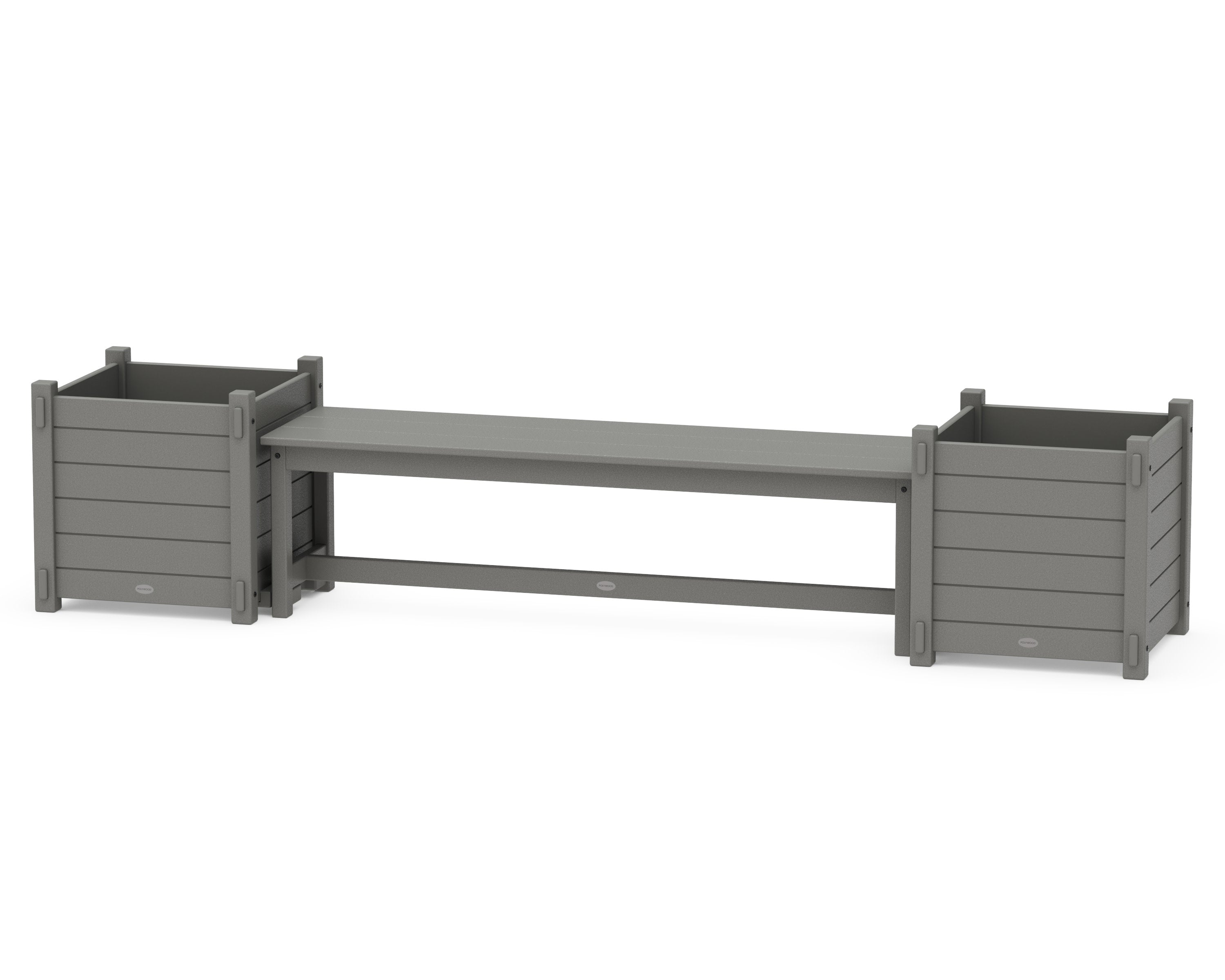 60" Nautical Straight Planter Bench Set - Large in Slate Grey