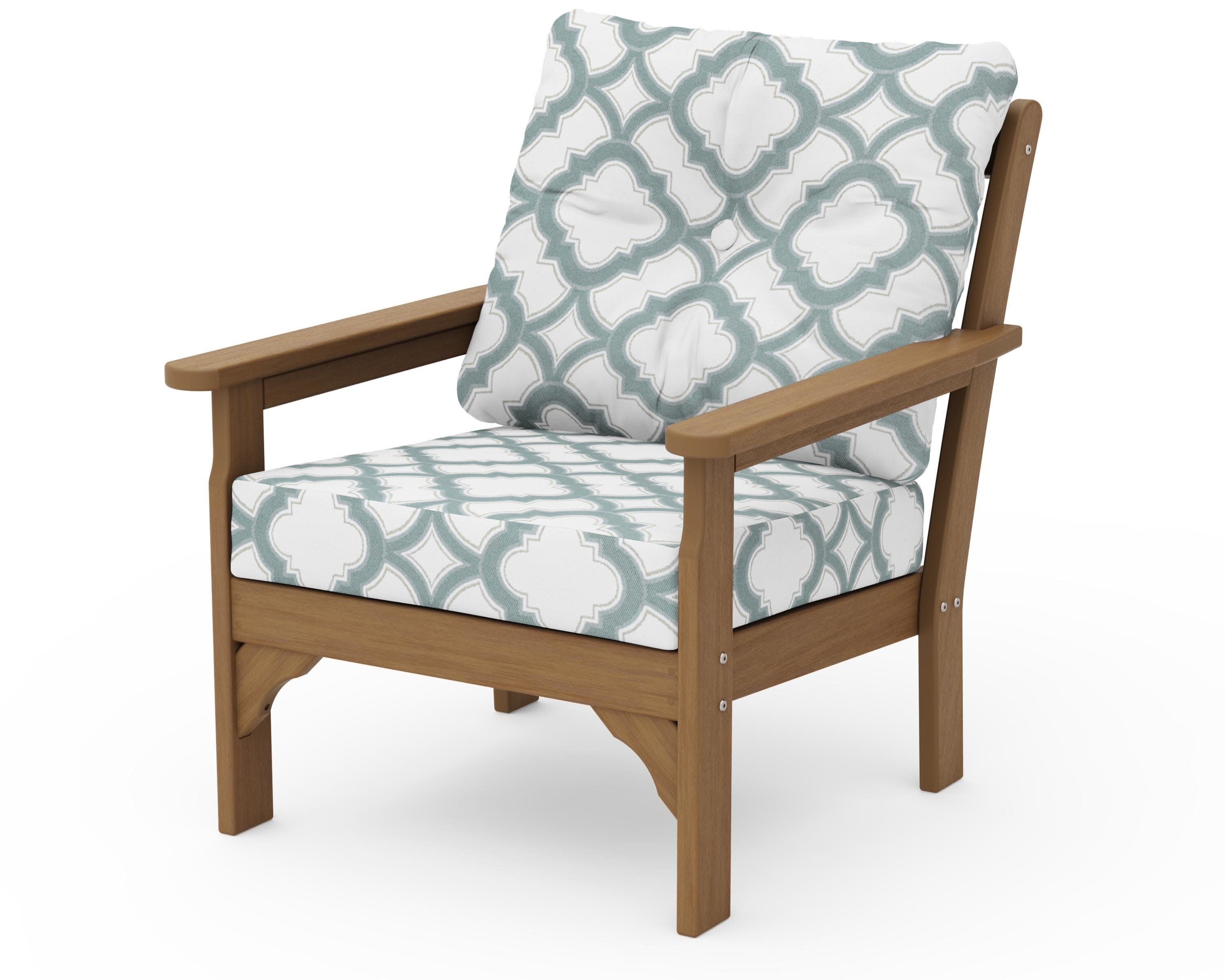 Vineyard Deep Seating Chair in Natural / Trellis Glacier Spa