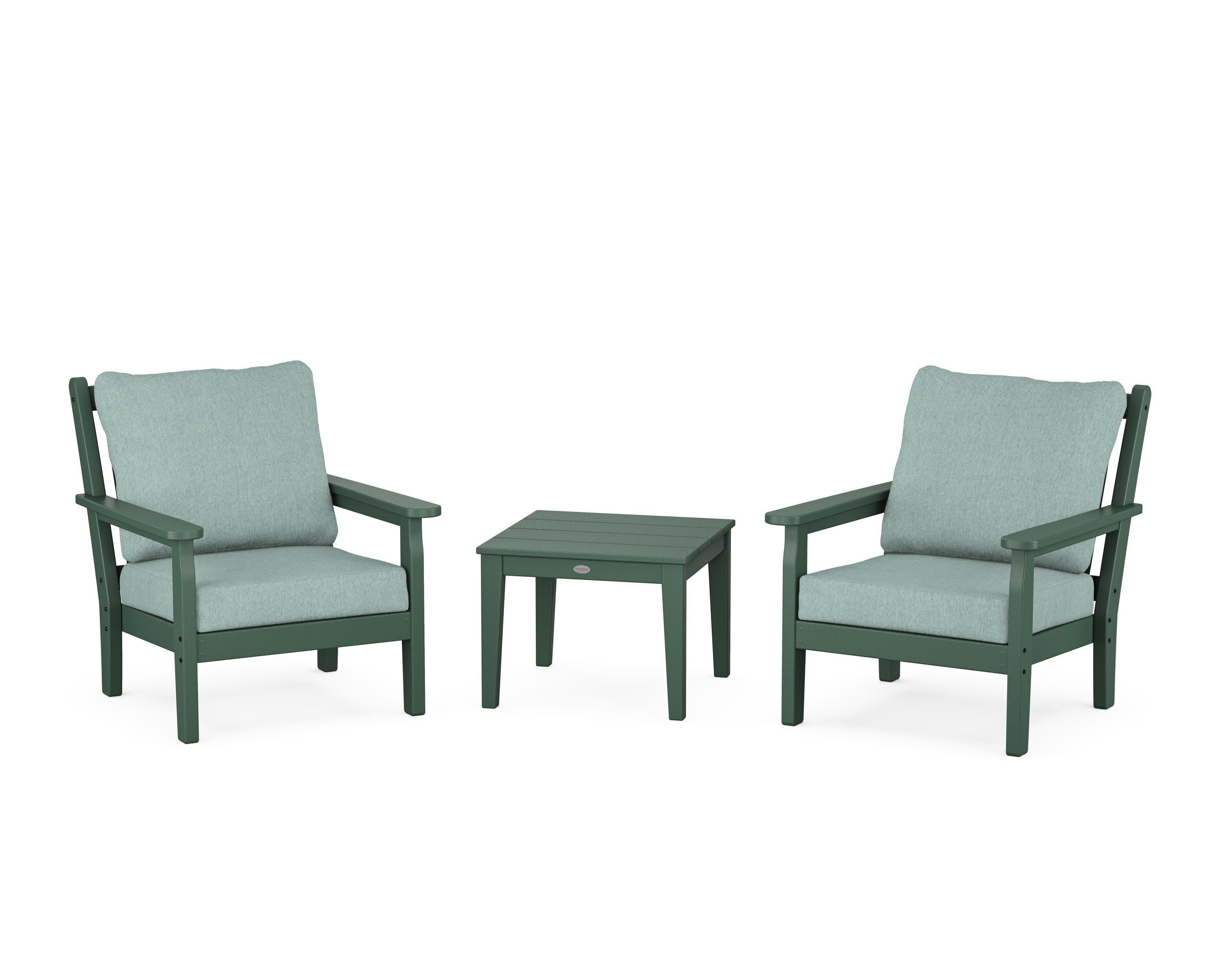 Chippendale 3-Piece Deep Seating Set in Green / Glacier Spa