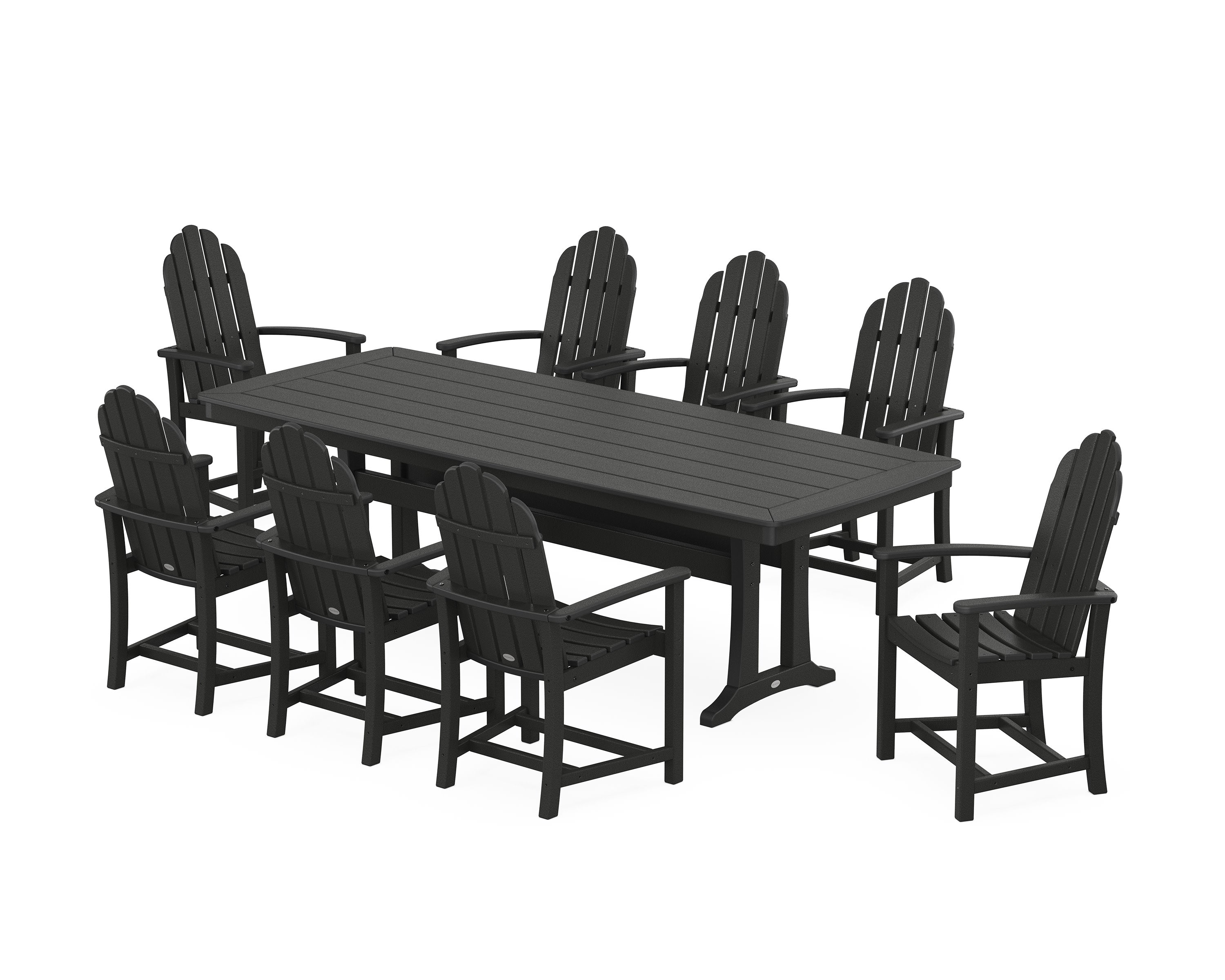 Classic Adirondack 9-Piece Dining Set with Trestle Legs in Black