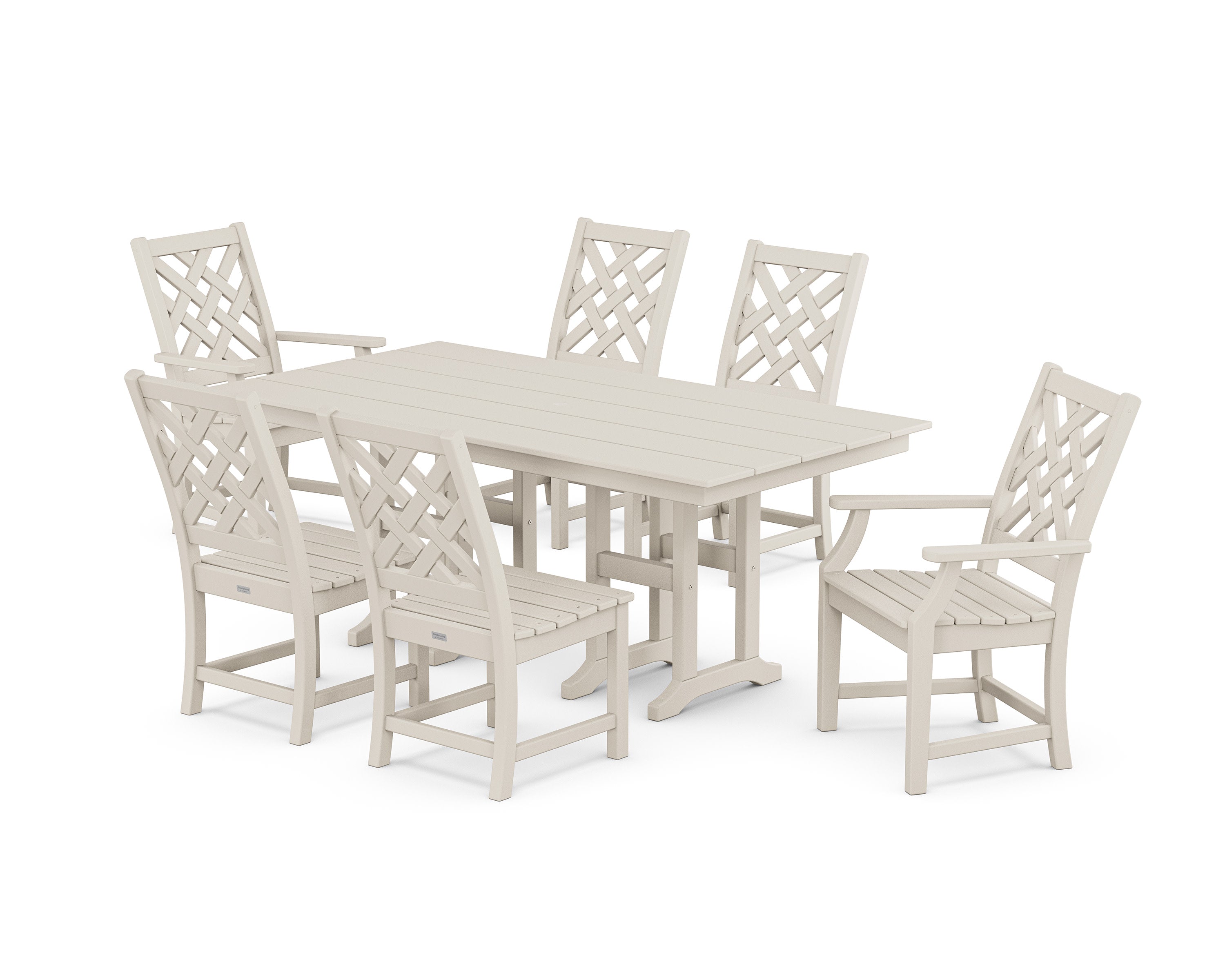 Wovendale 7-Piece Farmhouse Dining Set in Sand