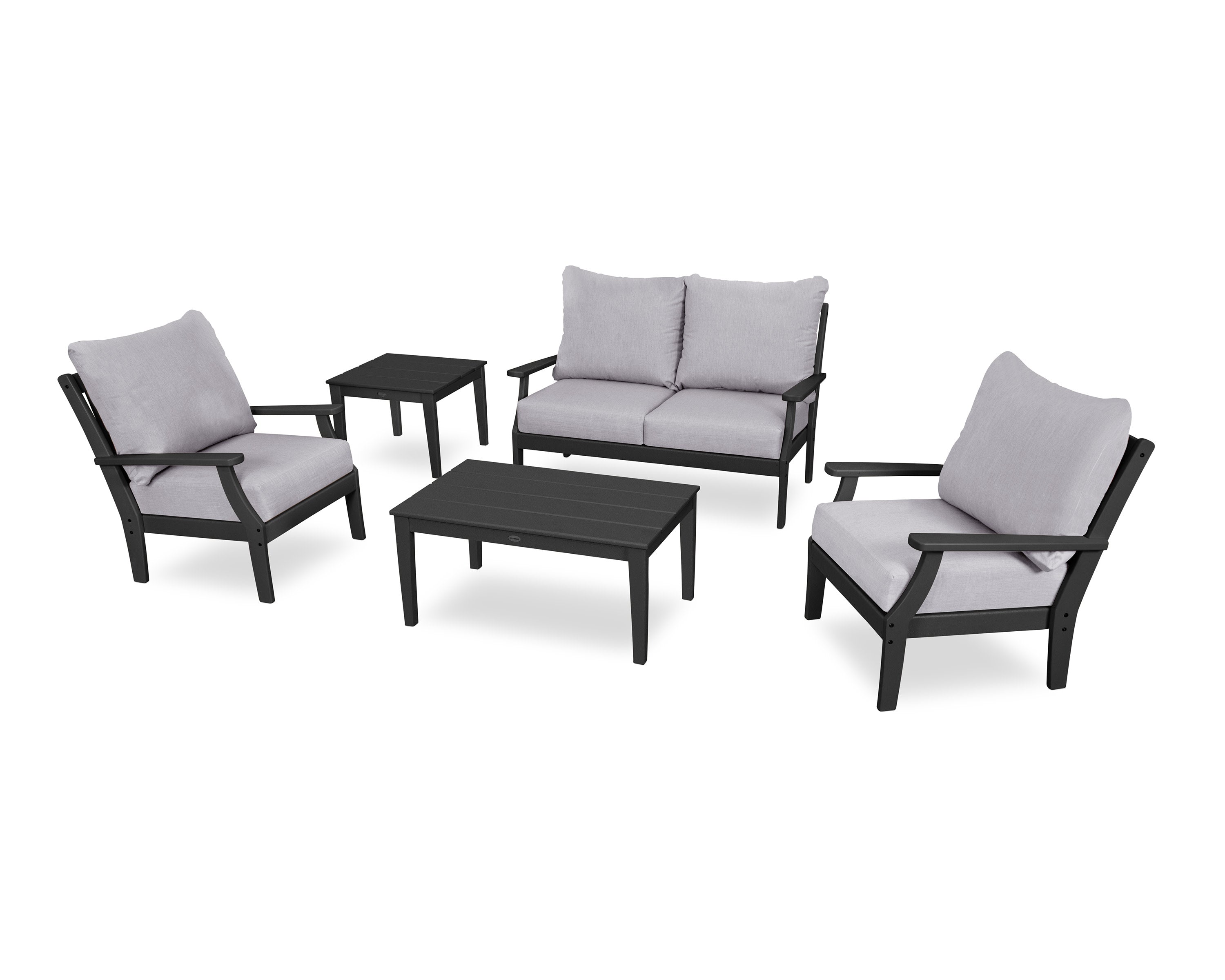 Braxton 5-Piece Deep Seating Set in Black / Granite