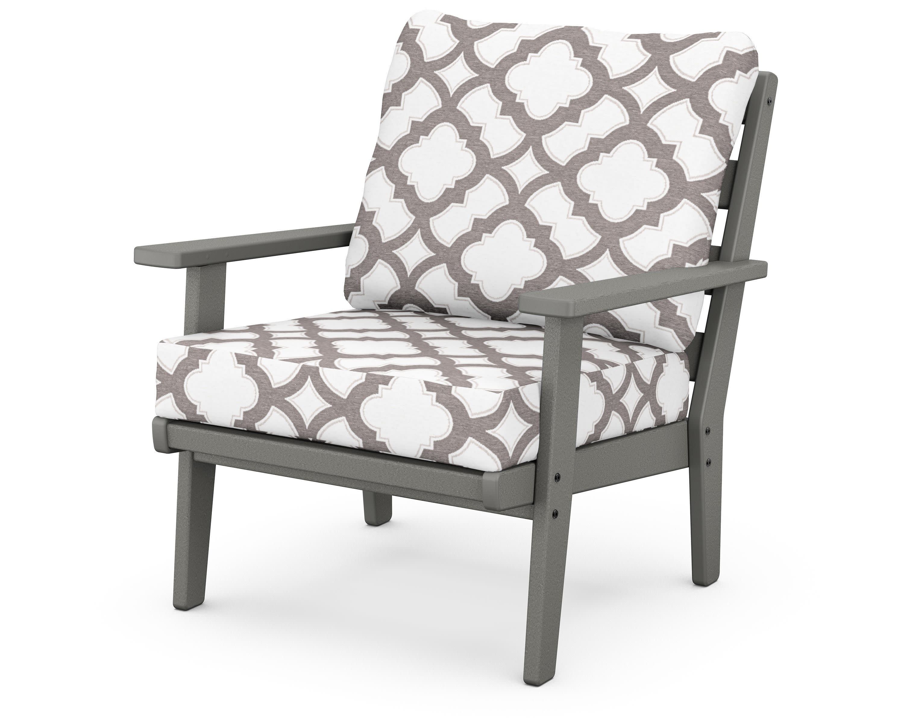 Grant Park Deep Seating Chair in Slate Grey / Trellis Grey Mist