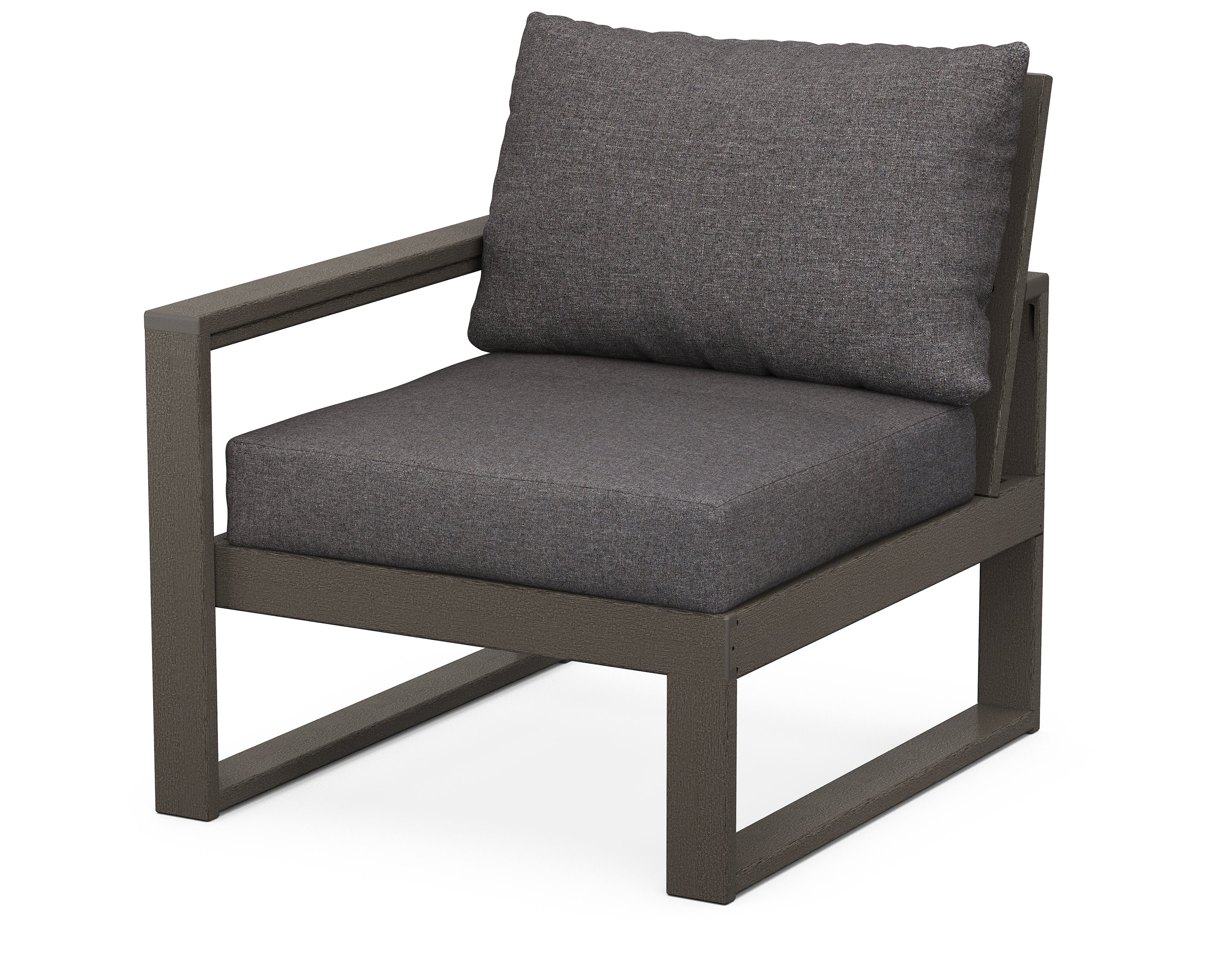 EDGE Modular Left Arm Chair in Vintage Coffee / Ash Charcoal
