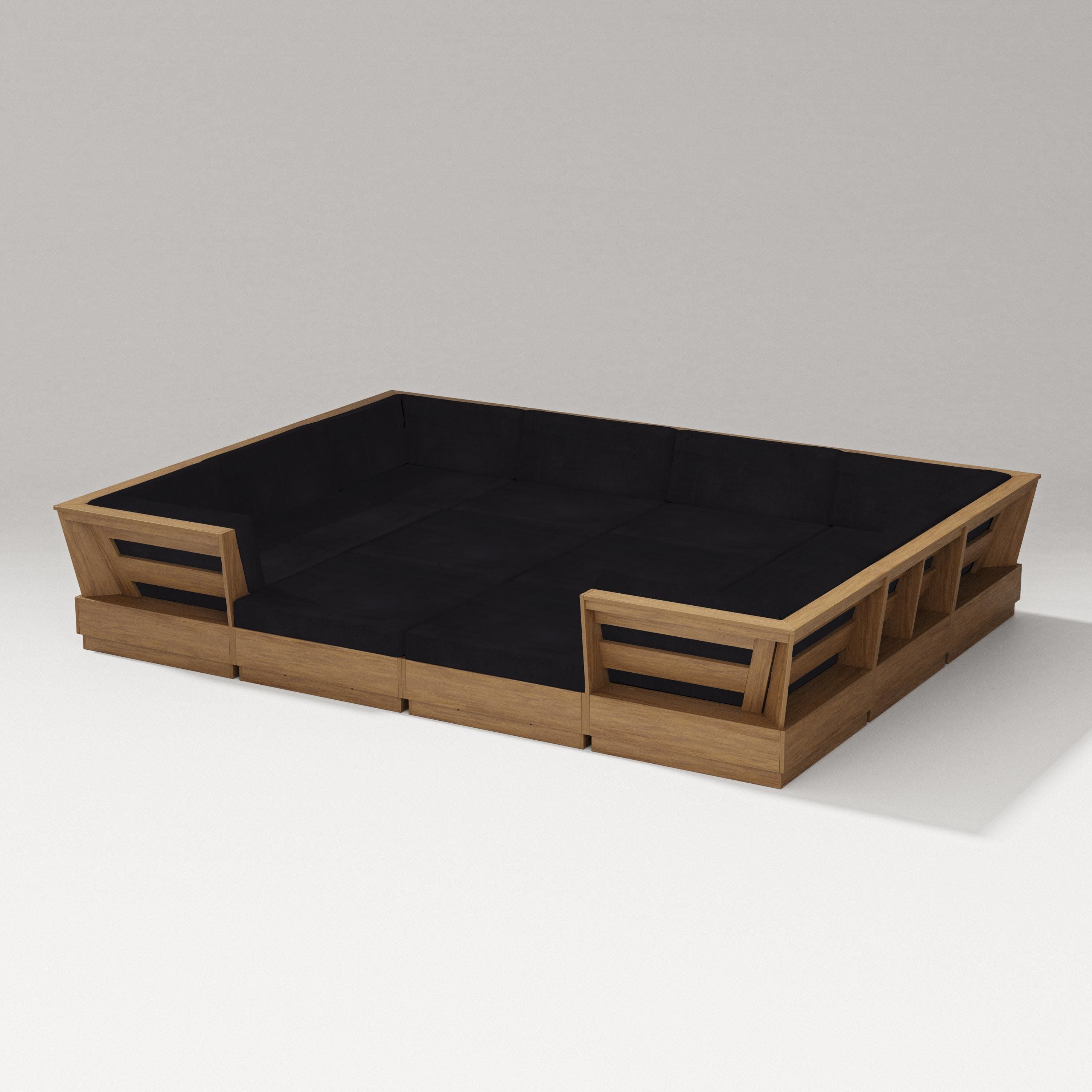 Elevate 12-Piece Pit Sectional in Natural / Midnight Linen
