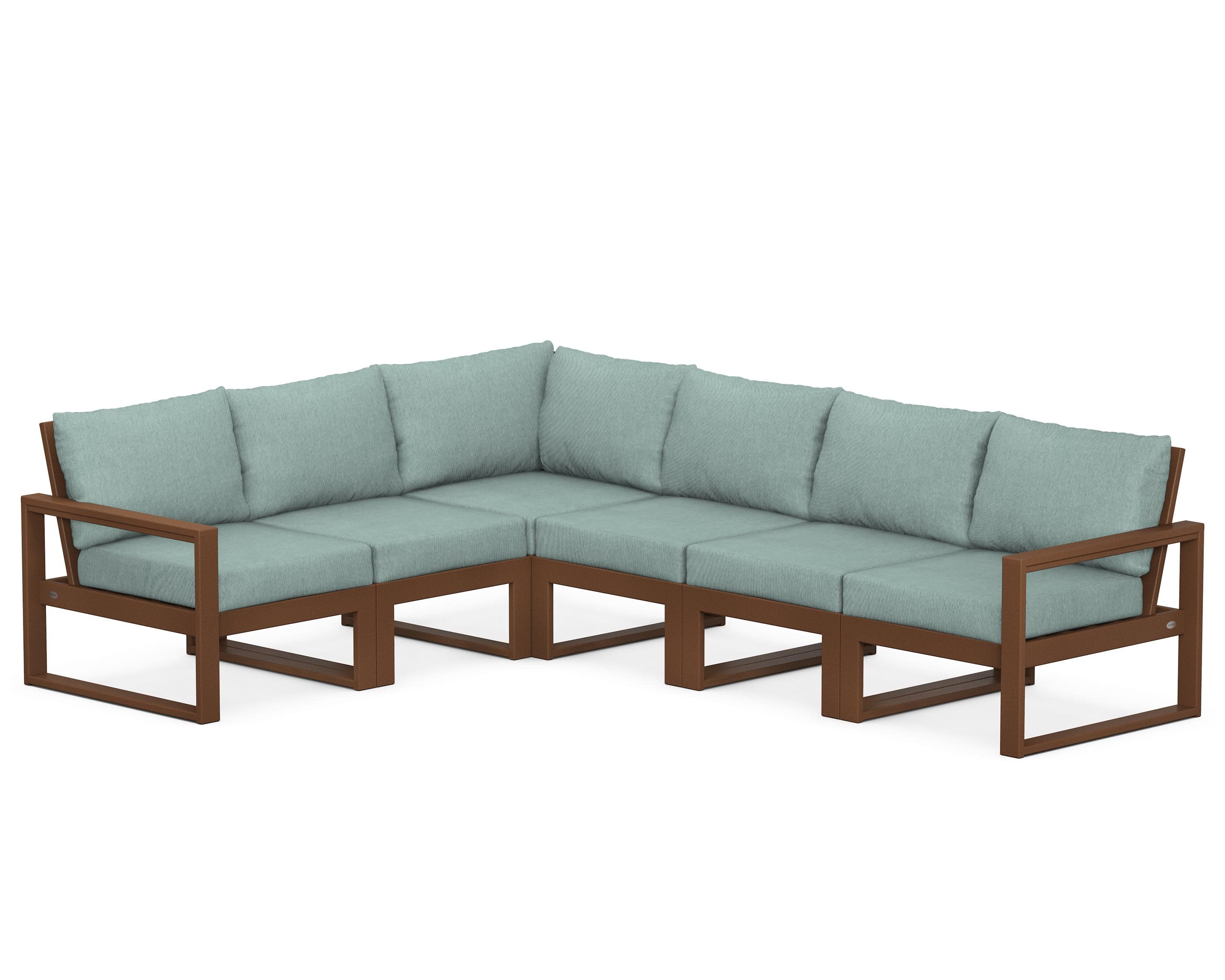 EDGE 6-Piece Modular Deep Seating Set in Teak / Glacier Spa