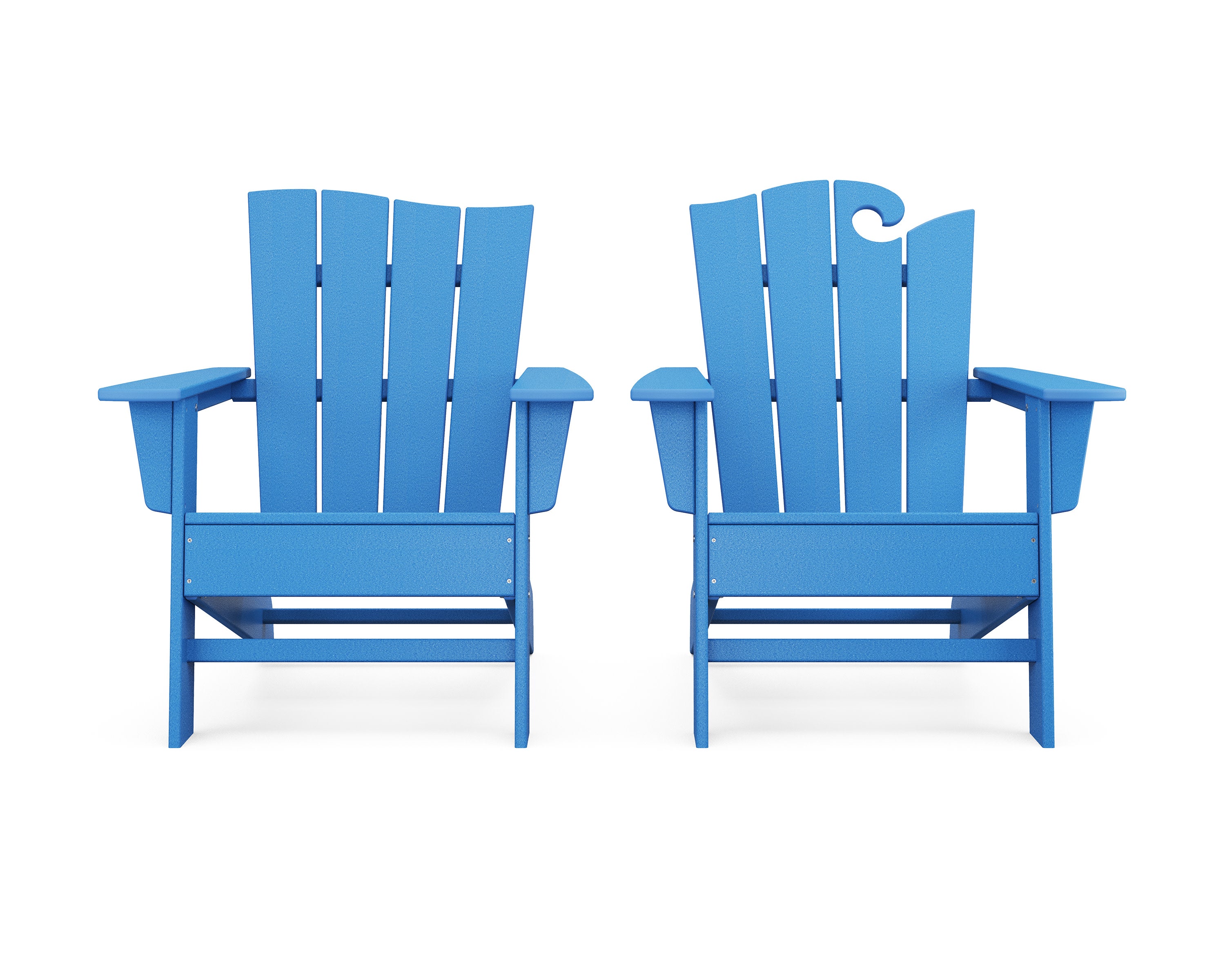 Wave 2-Piece Adirondack Set with The Wave Chair Left in Pacific Blue