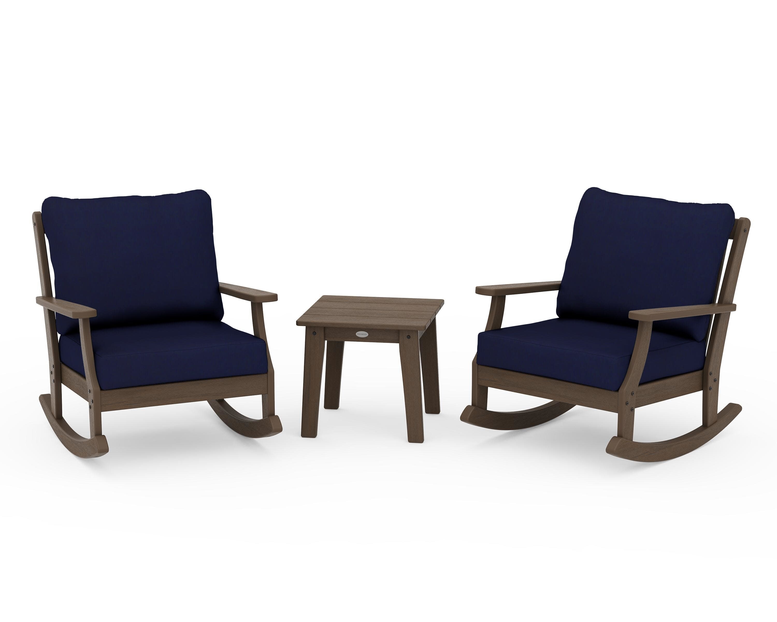Braxton 3-Piece Deep Seating Rocker Set in Kona / Navy