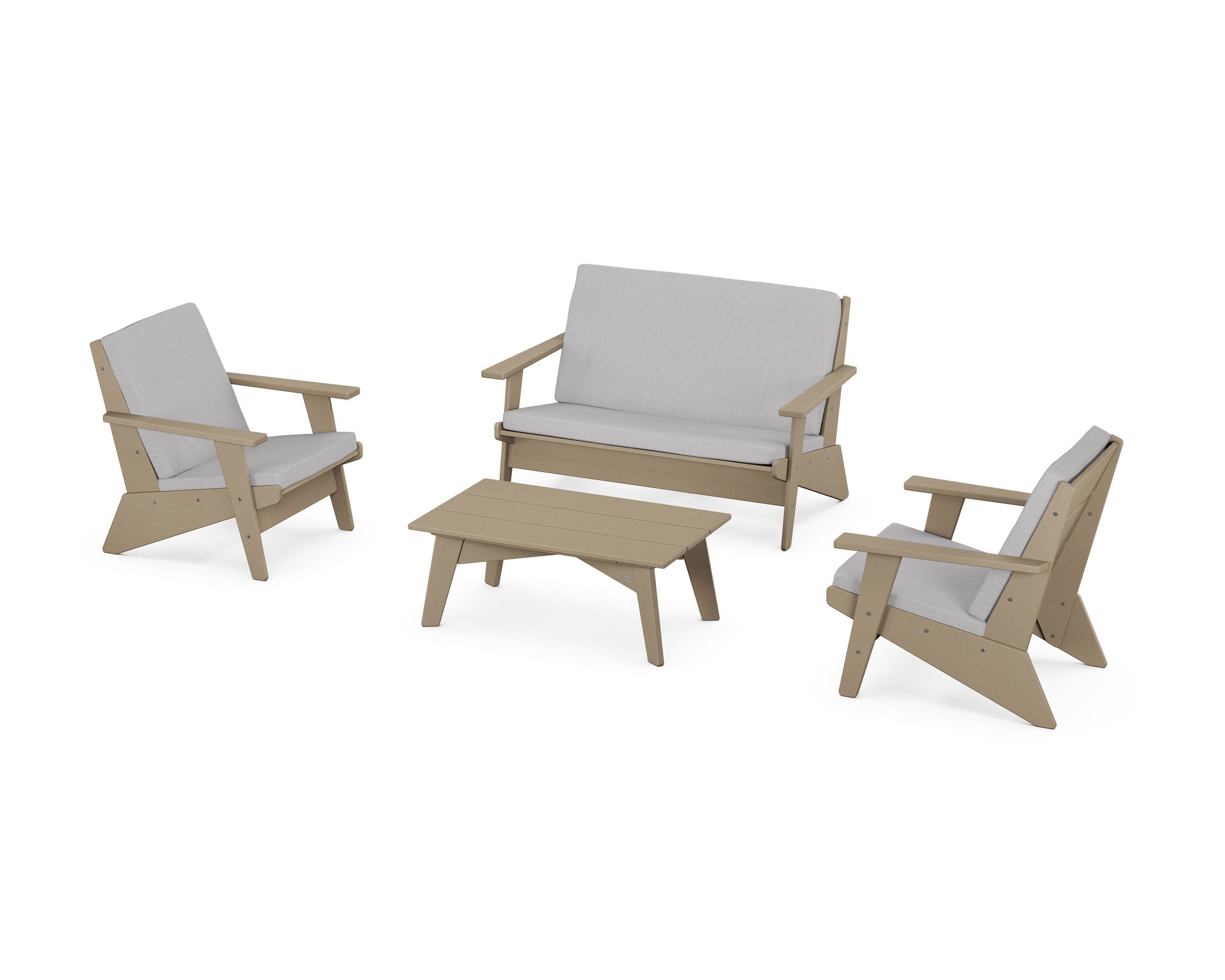 Riviera Modern Lounge 4-Piece Set in Vintage Sahara / Granite