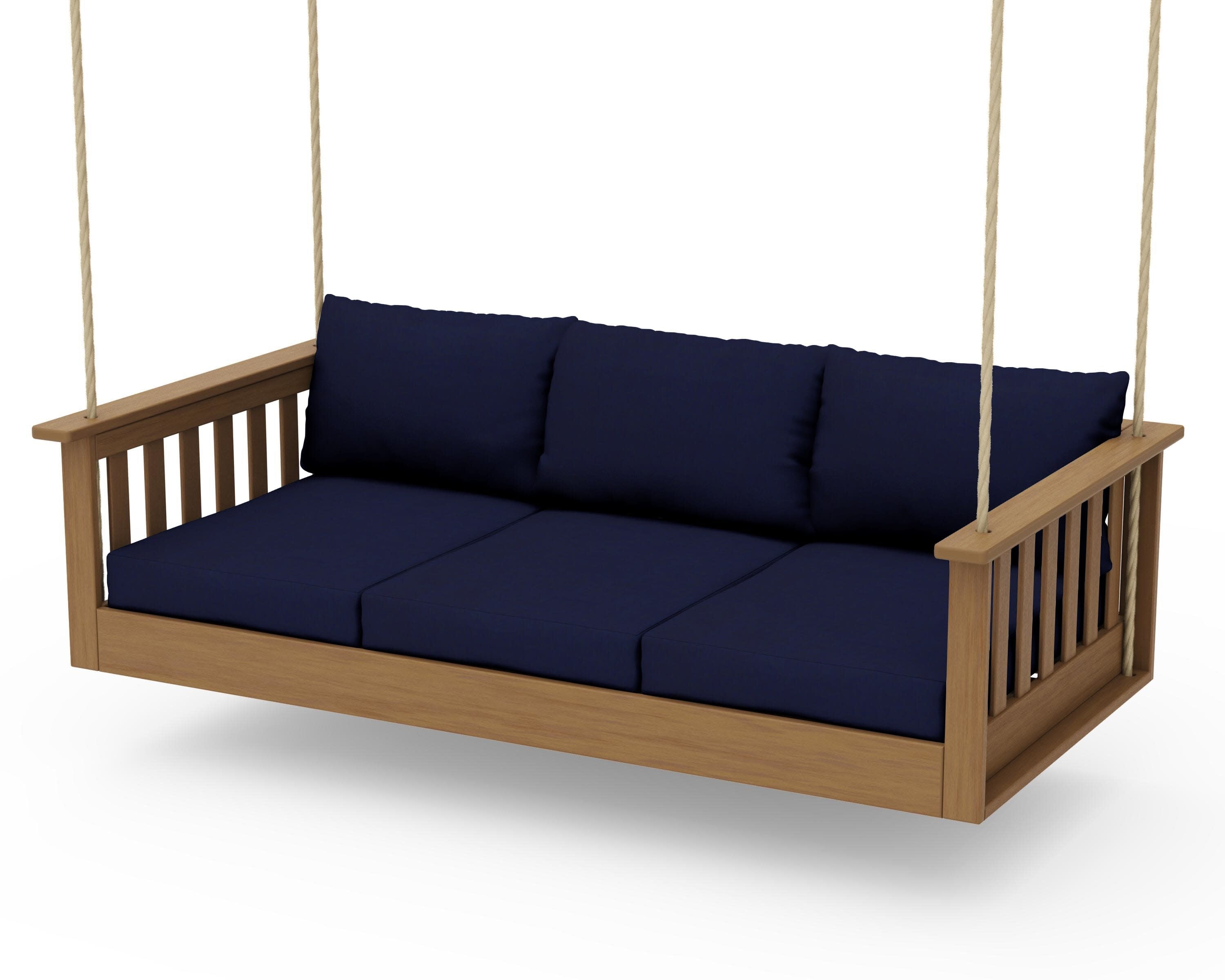 Vineyard Daybed Swing in Natural / Navy