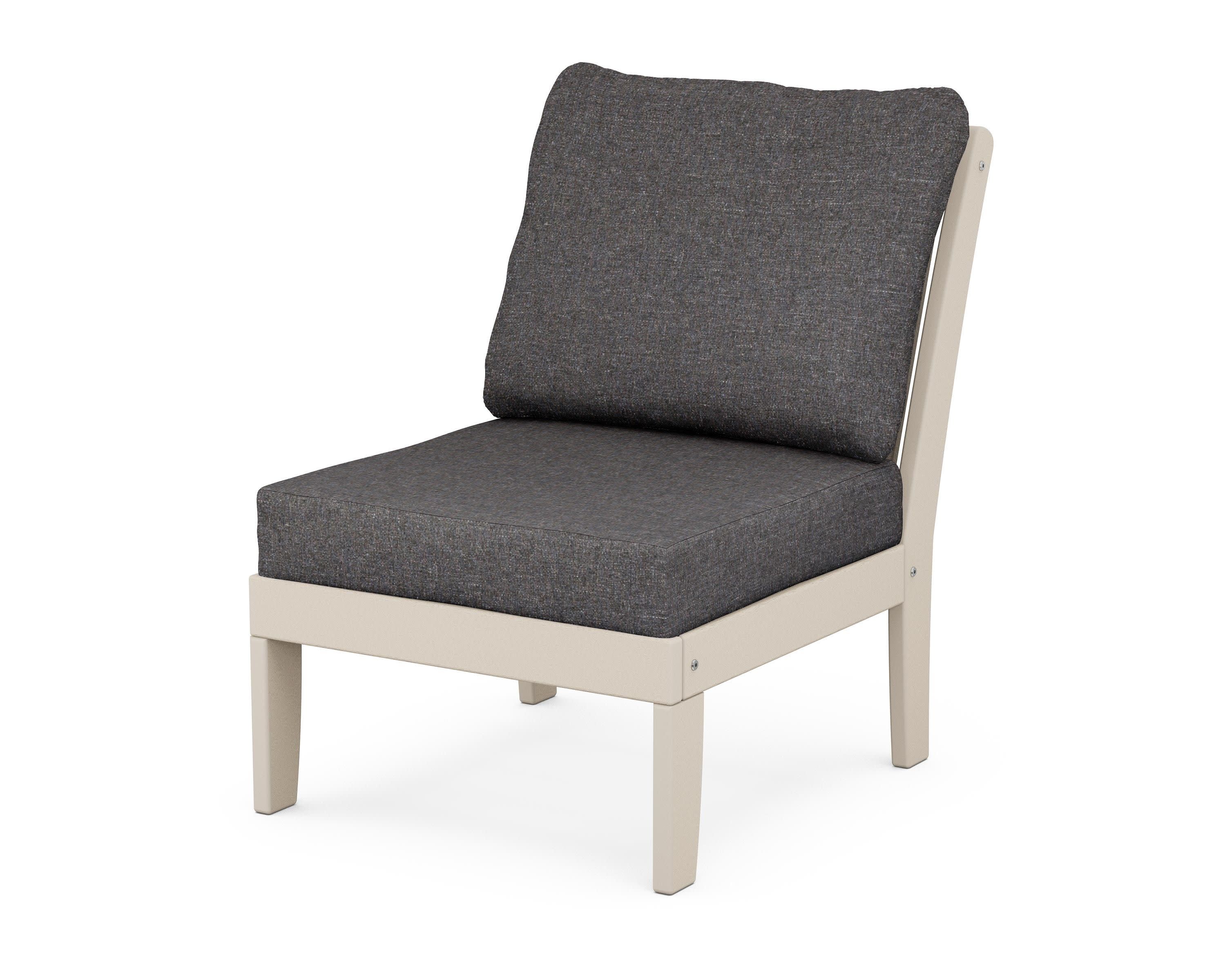 Braxton Modular Armless Chair in Sand / Ash Charcoal