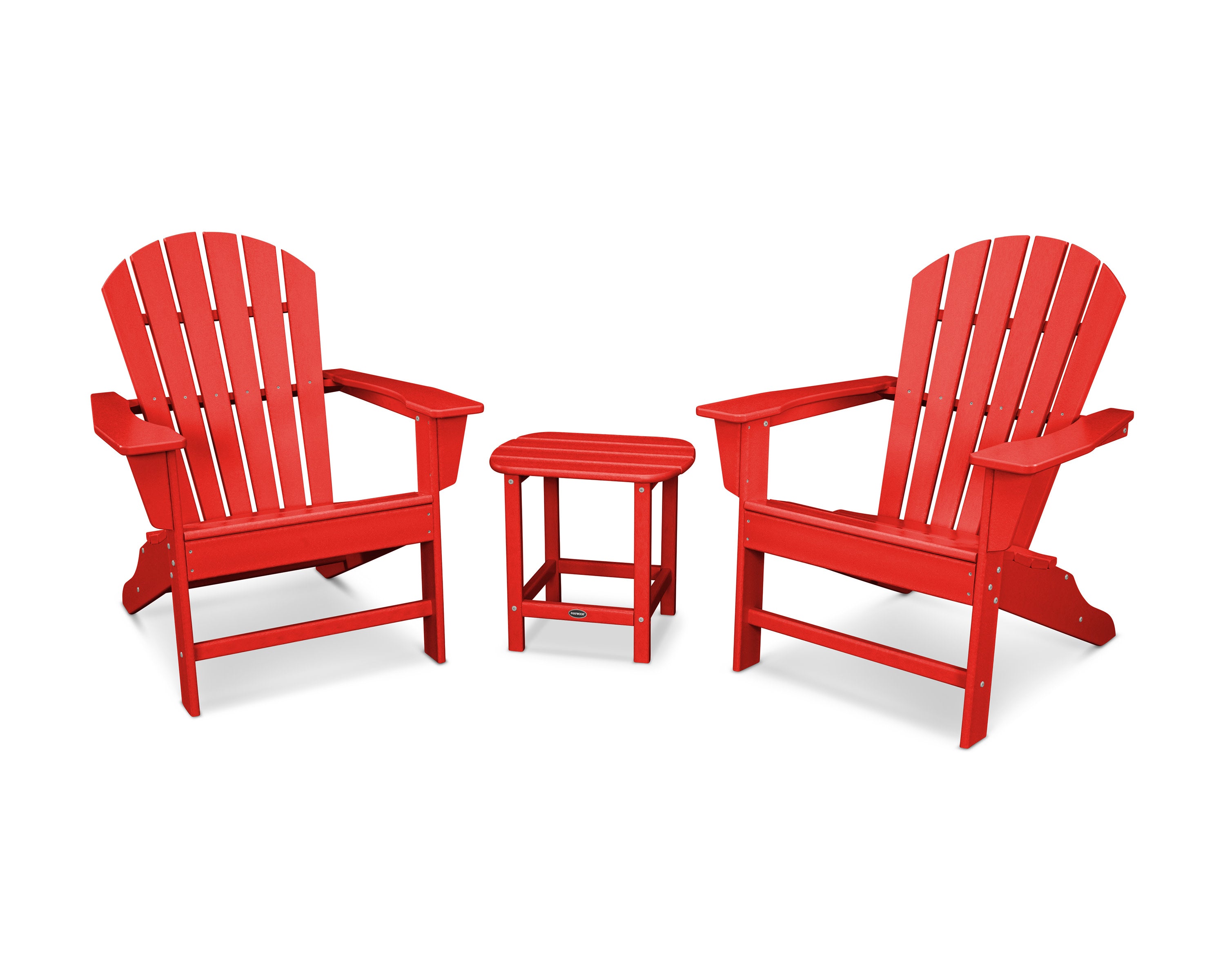 South Beach Adirondack 3-Piece Set in Sunset Red