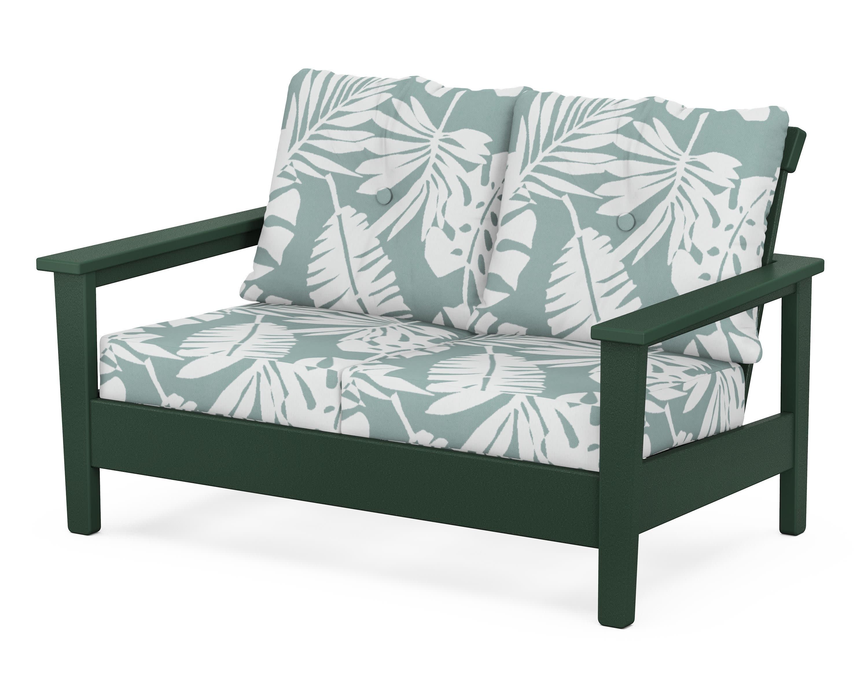 Prescott Deep Seating Loveseat in Green / Leaf Glacier Spa