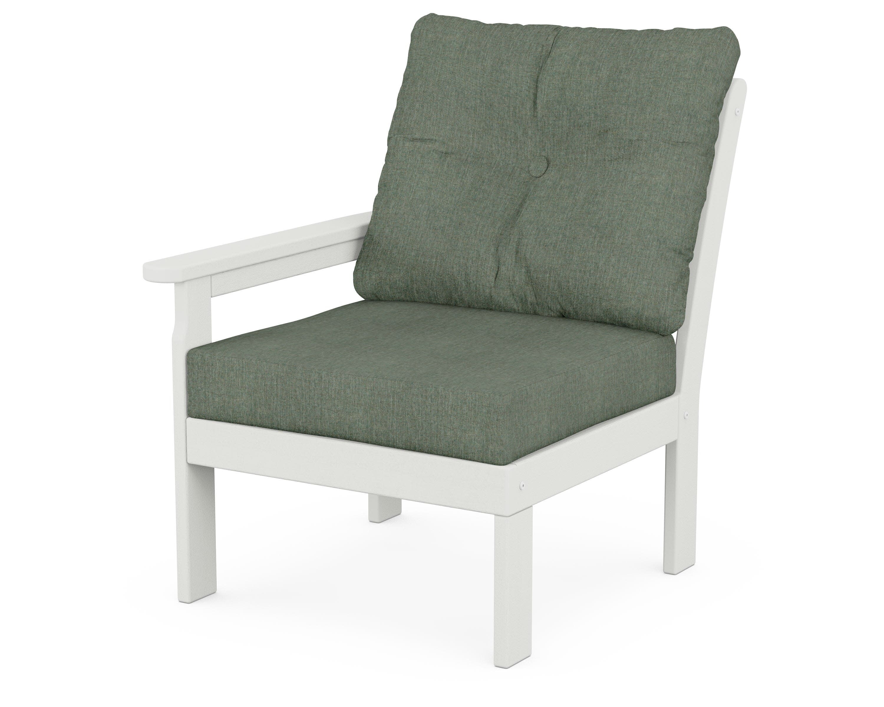 Vineyard Modular Left Arm Chair in Vintage White / Cast Sage