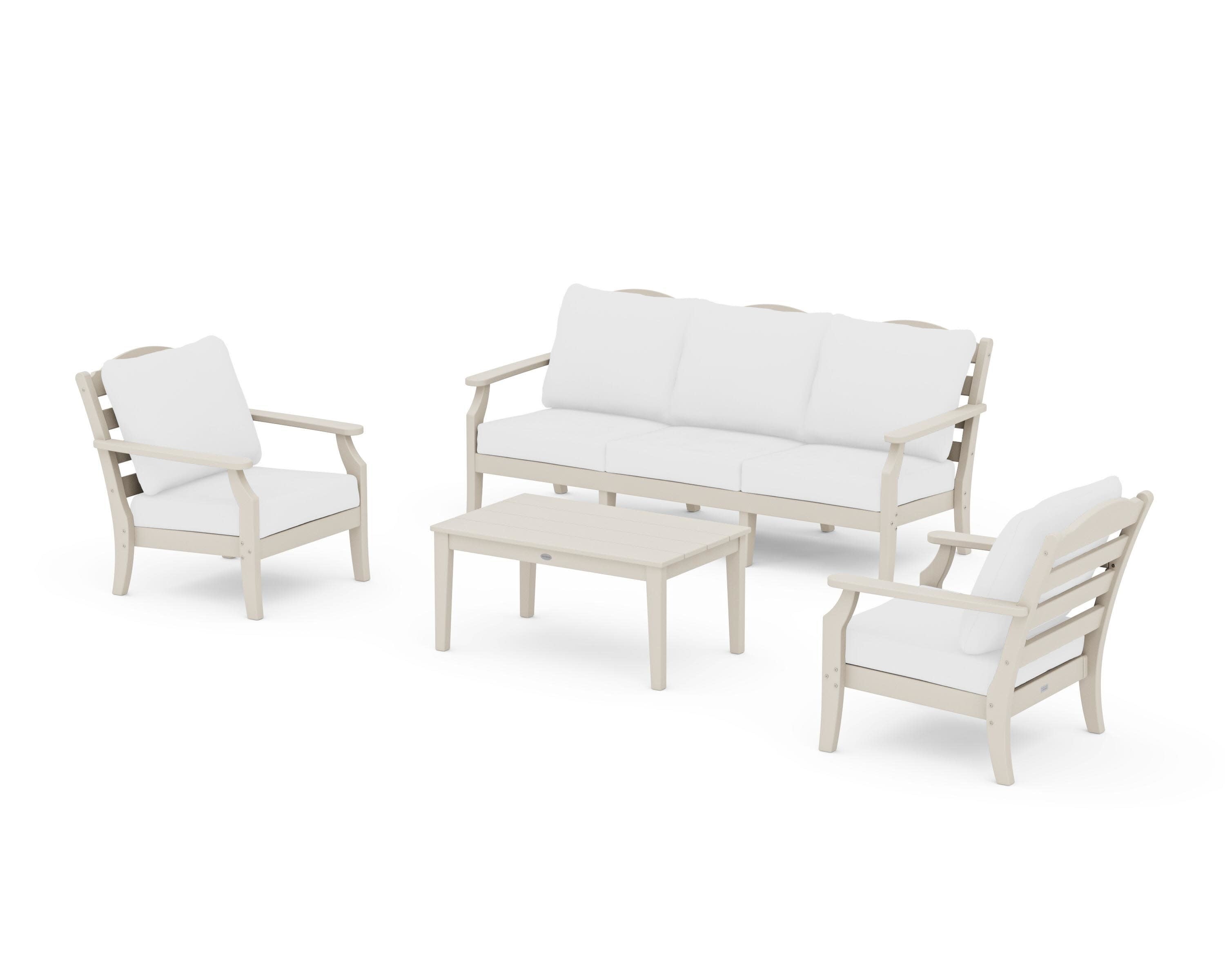 Savannah 4-Piece Deep Seating Set with Sofa in Sand / Natural