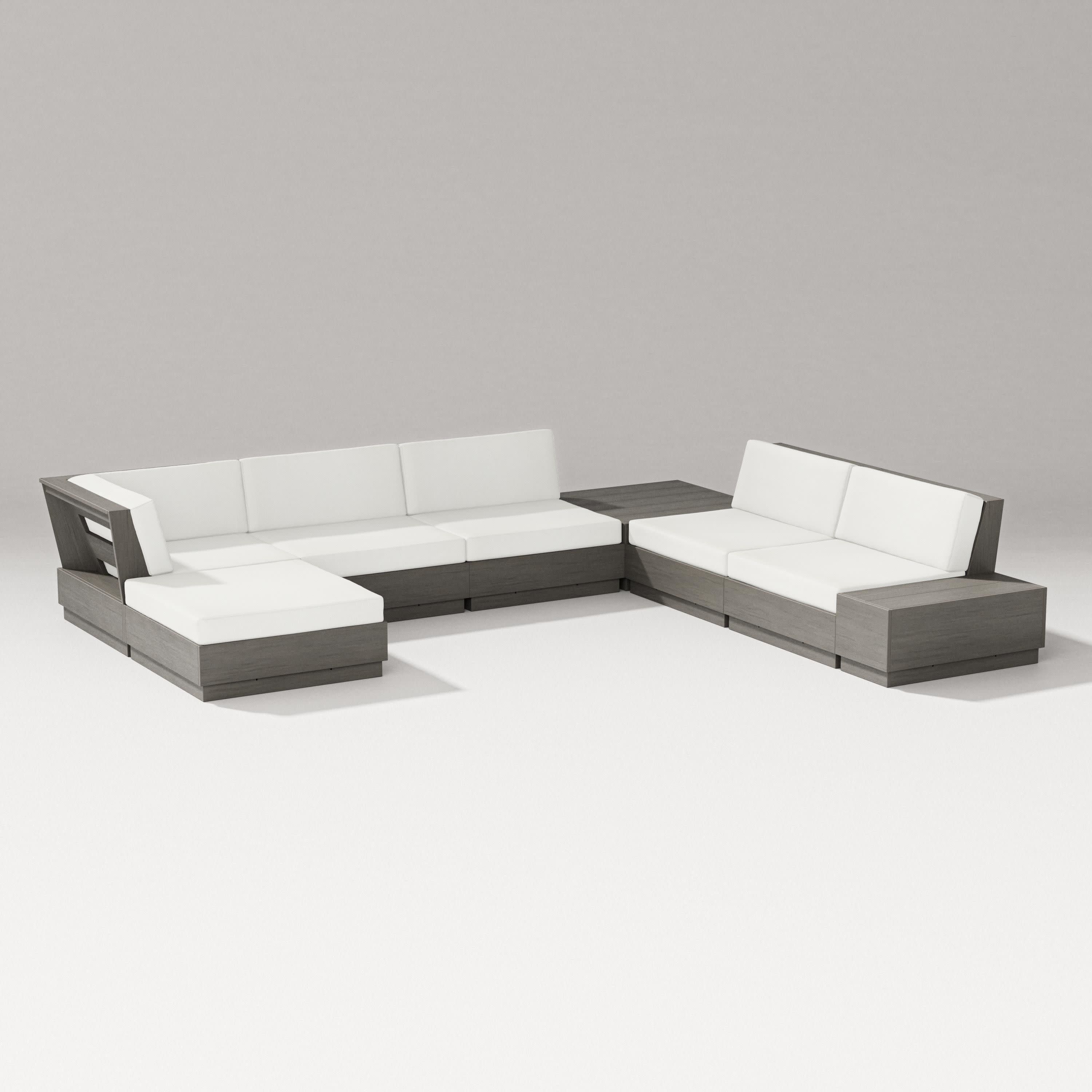 Elevate 8-Piece Corner Sectional in Driftwood / Natural Linen