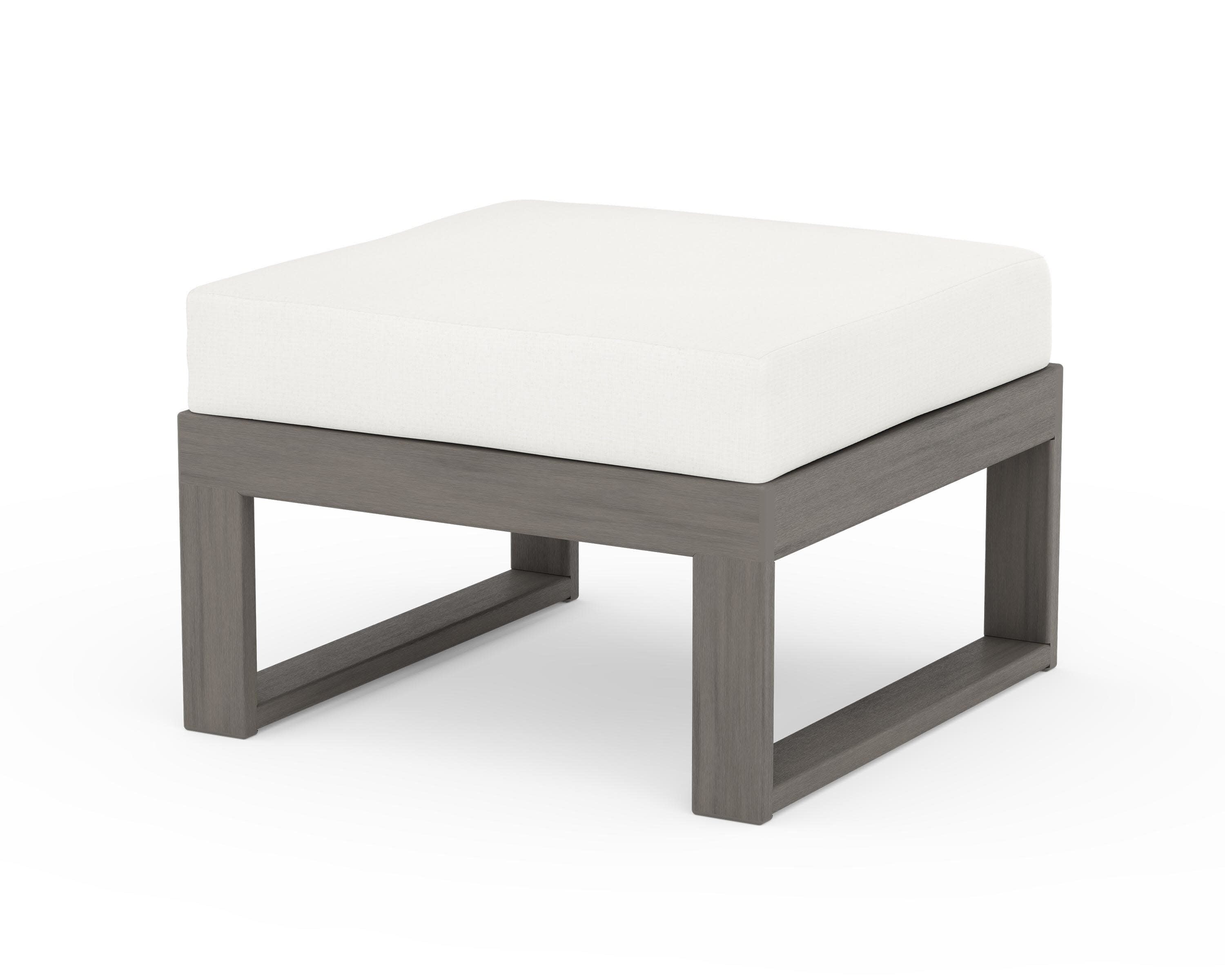 Modular Ottoman - Modern in Driftwood / Natural Linen