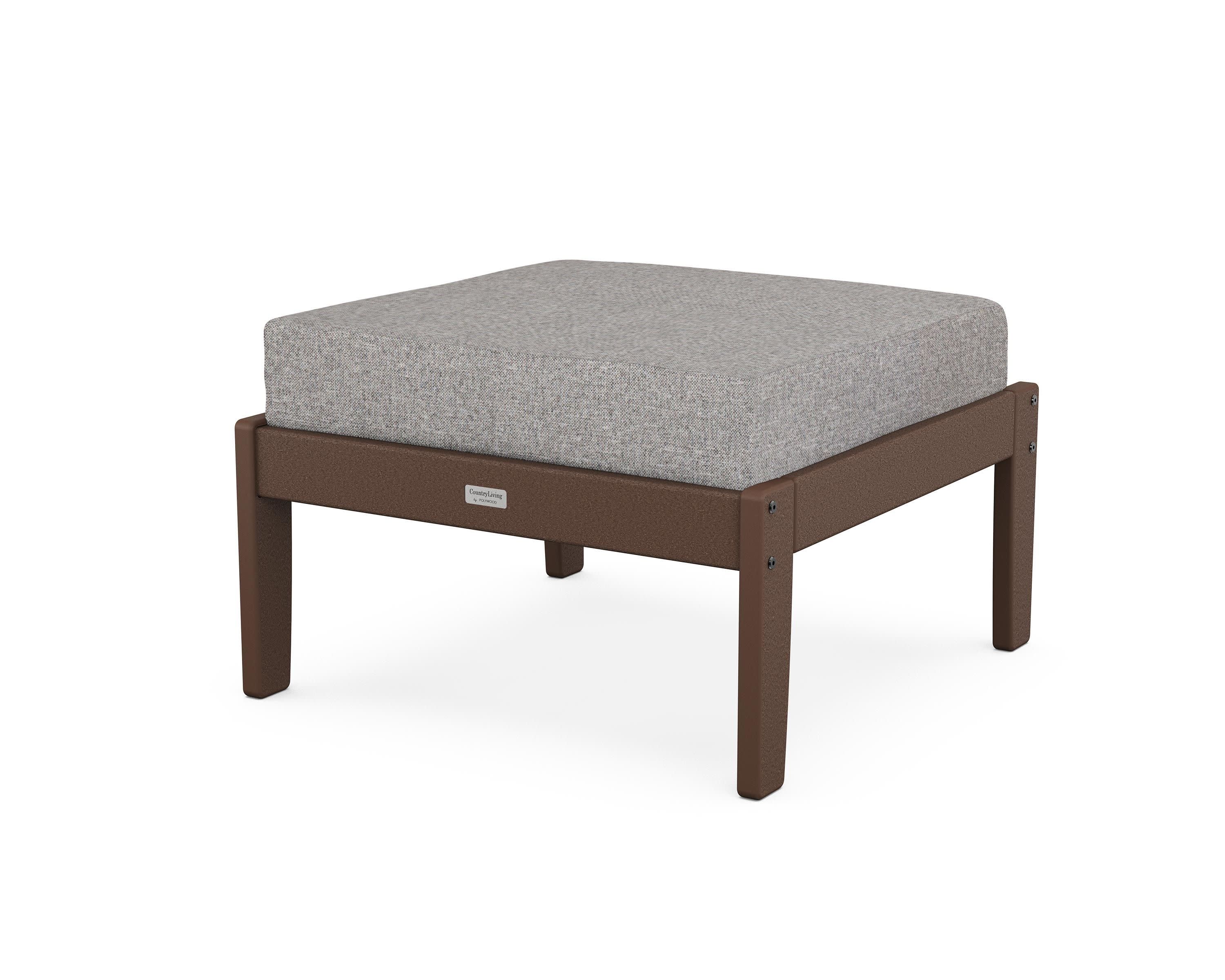 Cottage Deep Seating Ottoman in Mahogany / Grey Mist