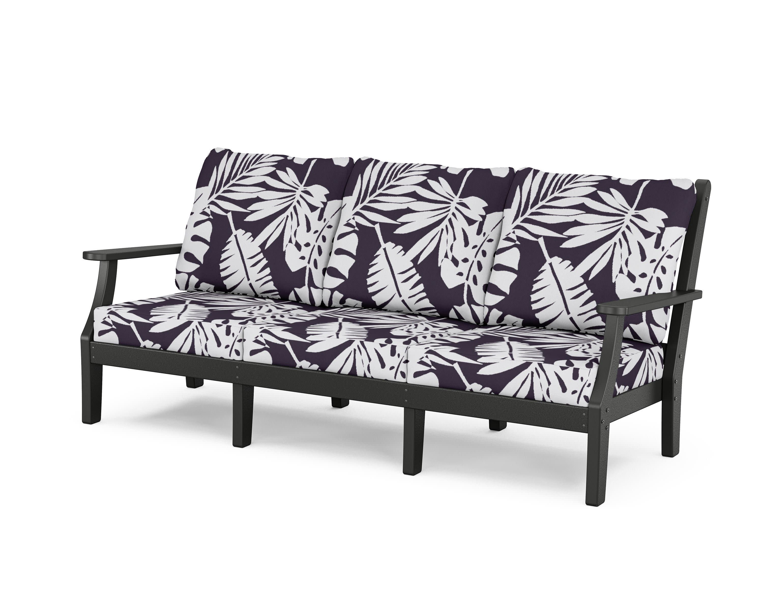 Wovendale Deep Seating Sofa in Black / Leaf Navy